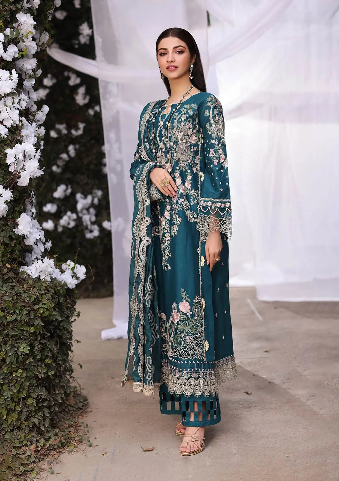 Kahf Premium | Festive Lawn 24 | KFL-09A BANO - Ladies Clothes - Maria Faisal