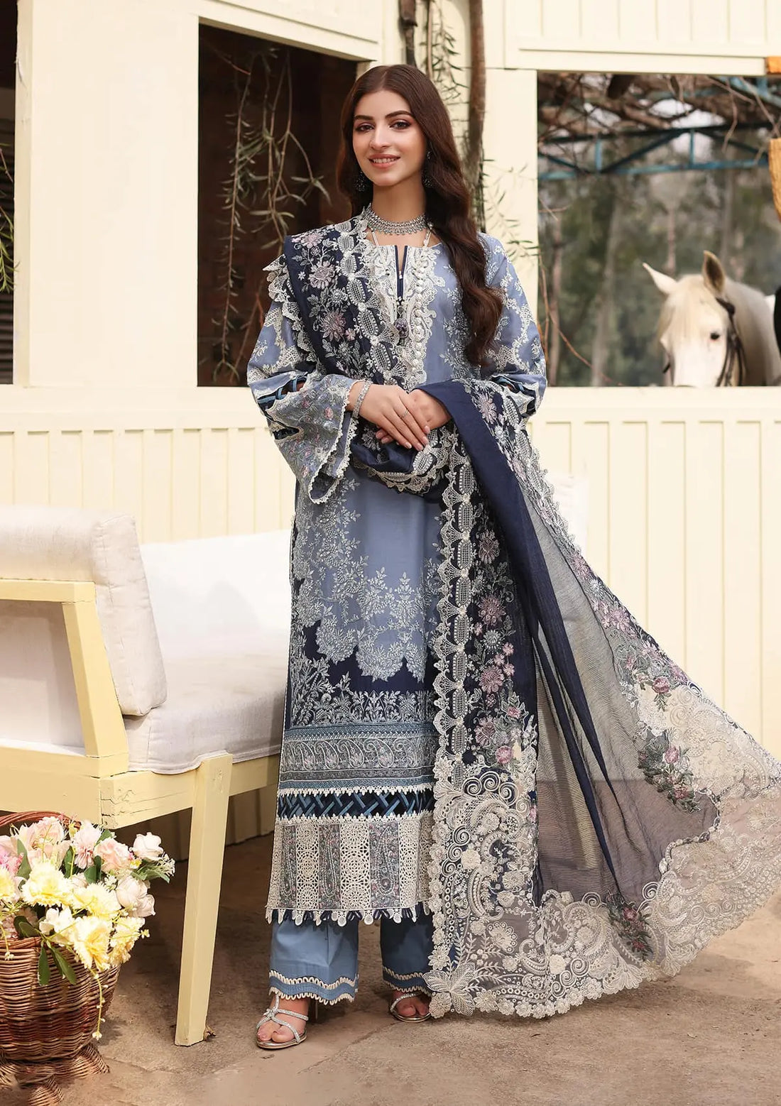 Kahf Premium | Festive Lawn 24 |KFL-04 KINZA - Ladies Clothes - Maria Faisal