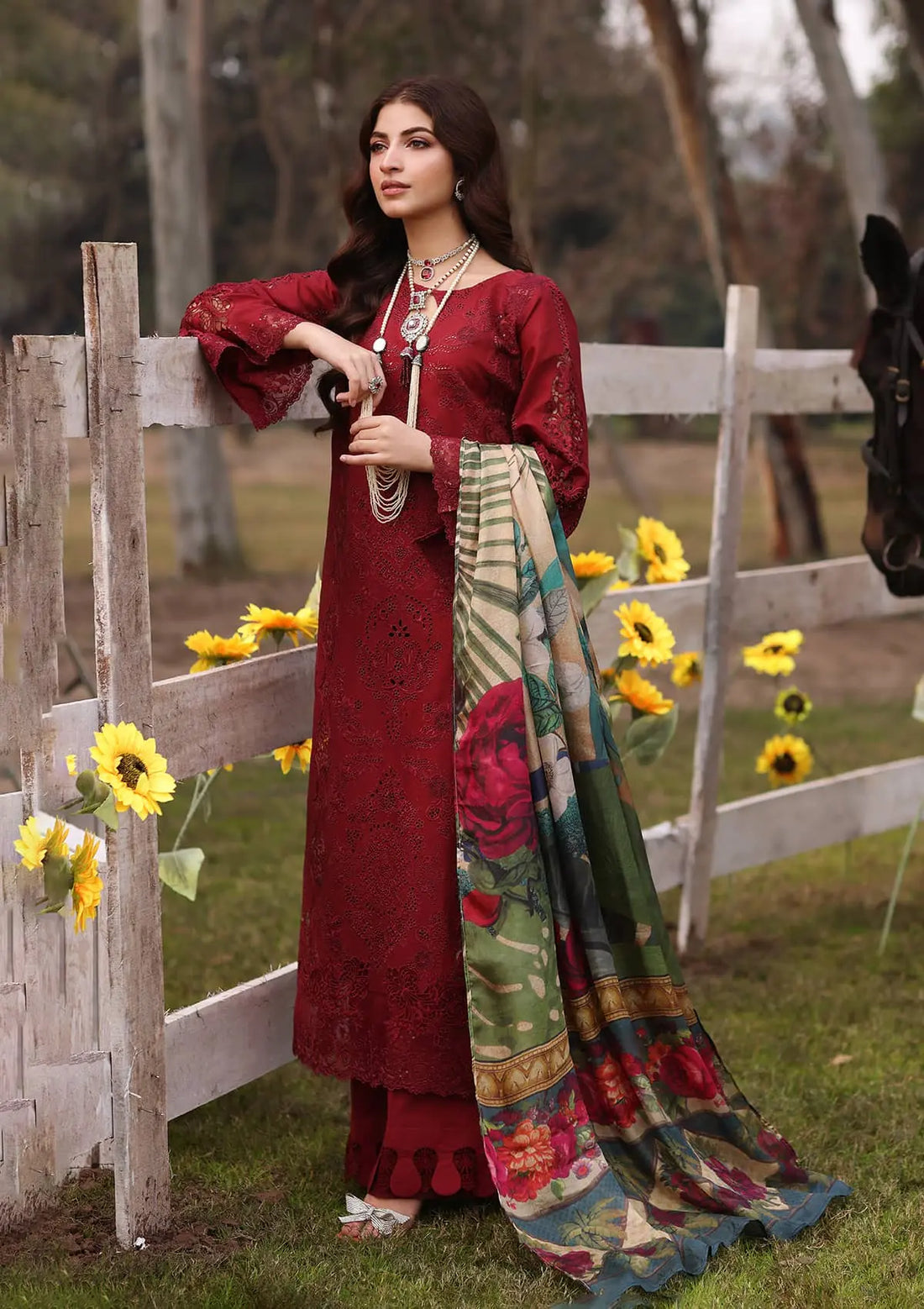 Kahf Premium | Festive Lawn 24 | KFL-02 ALORA - Ladies Clothes - Maria Faisal