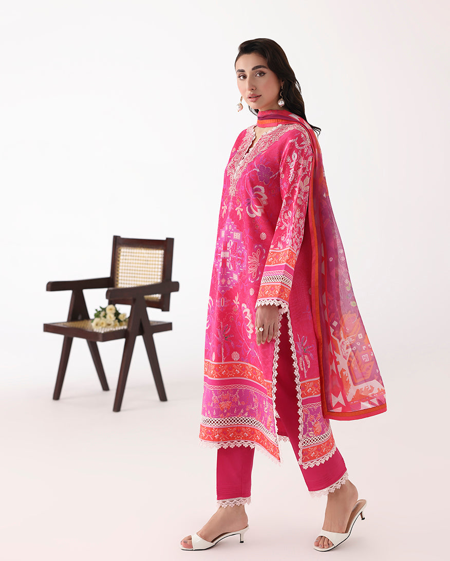 Roheenaz | Rosette Lawn | Lumina - Casual Dress - available at Maria Faisal in UK and USA.