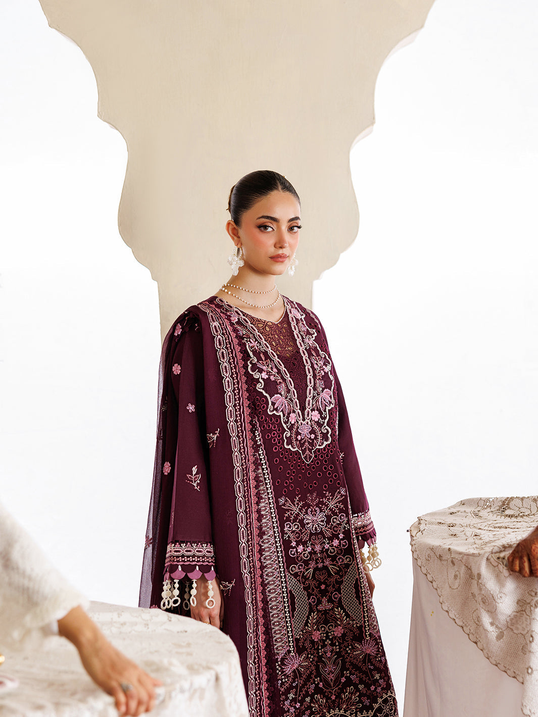 Mahnur | Morbagh Luxury Lawn 26 | M-02 - Luxury Dress - available at Maria Faisal in UK and USA.
