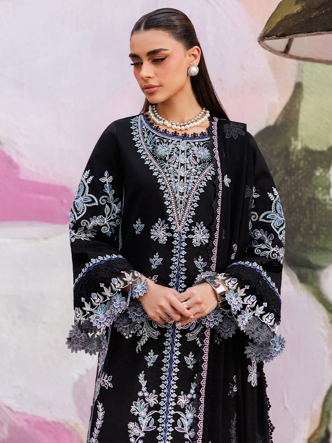 Mahnur | Morbagh Luxury Lawn 26 | M-08 - Luxury Dress - available at Maria Faisal in UK and USA.