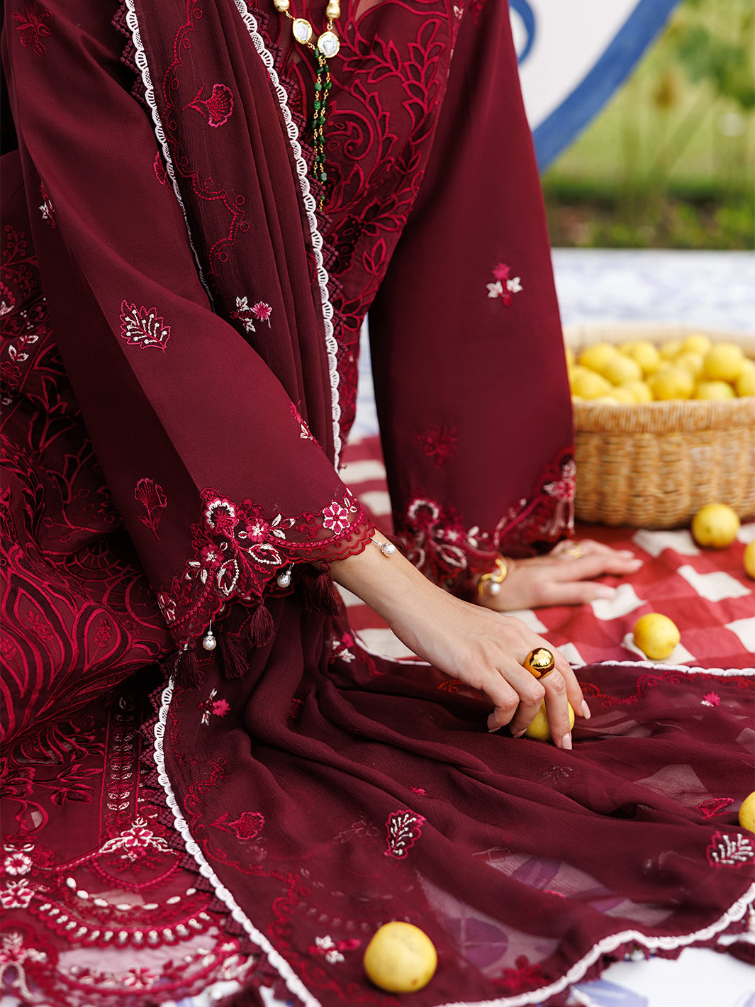 Mahnur | Morbagh Luxury Lawn 26 | M-13 - Luxury Dress - available at Maria Faisal in UK and USA.