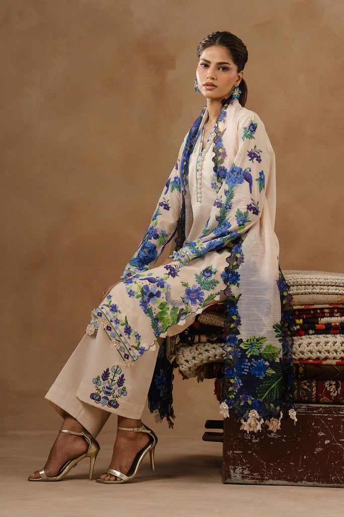 Sana Safinaz | Muzlin Spring 26 | M261-016A-CU - Luxury Dress - available at Maria Faisal in UK and USA.