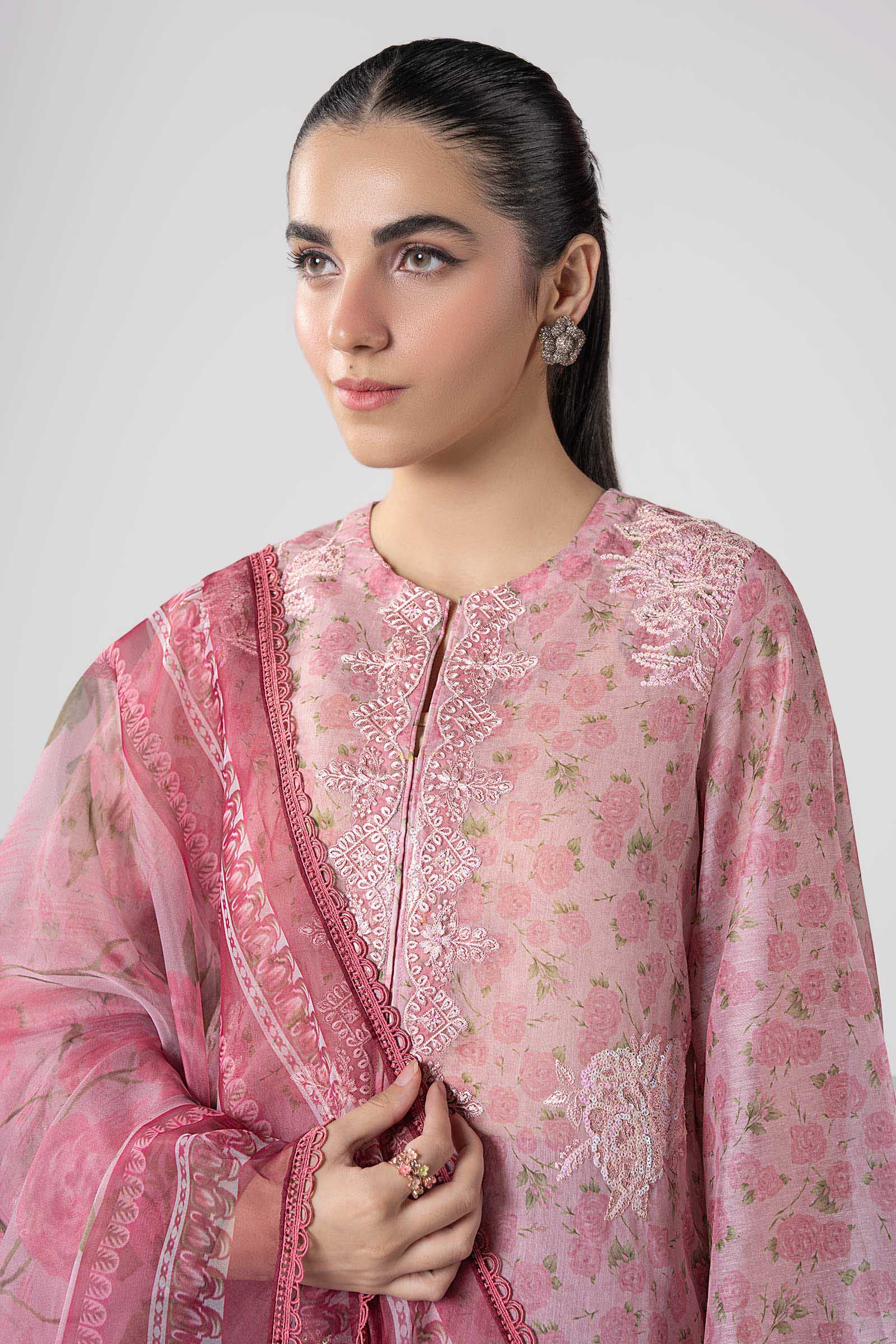 Maria B | Basics RTW | 3 Pc Embroidered Dobby Suit | MB-CS25-145 by Maria Faisal - Registered Vendor of : Maria B - type : Ladies Clothes - 100% original wedding dresses