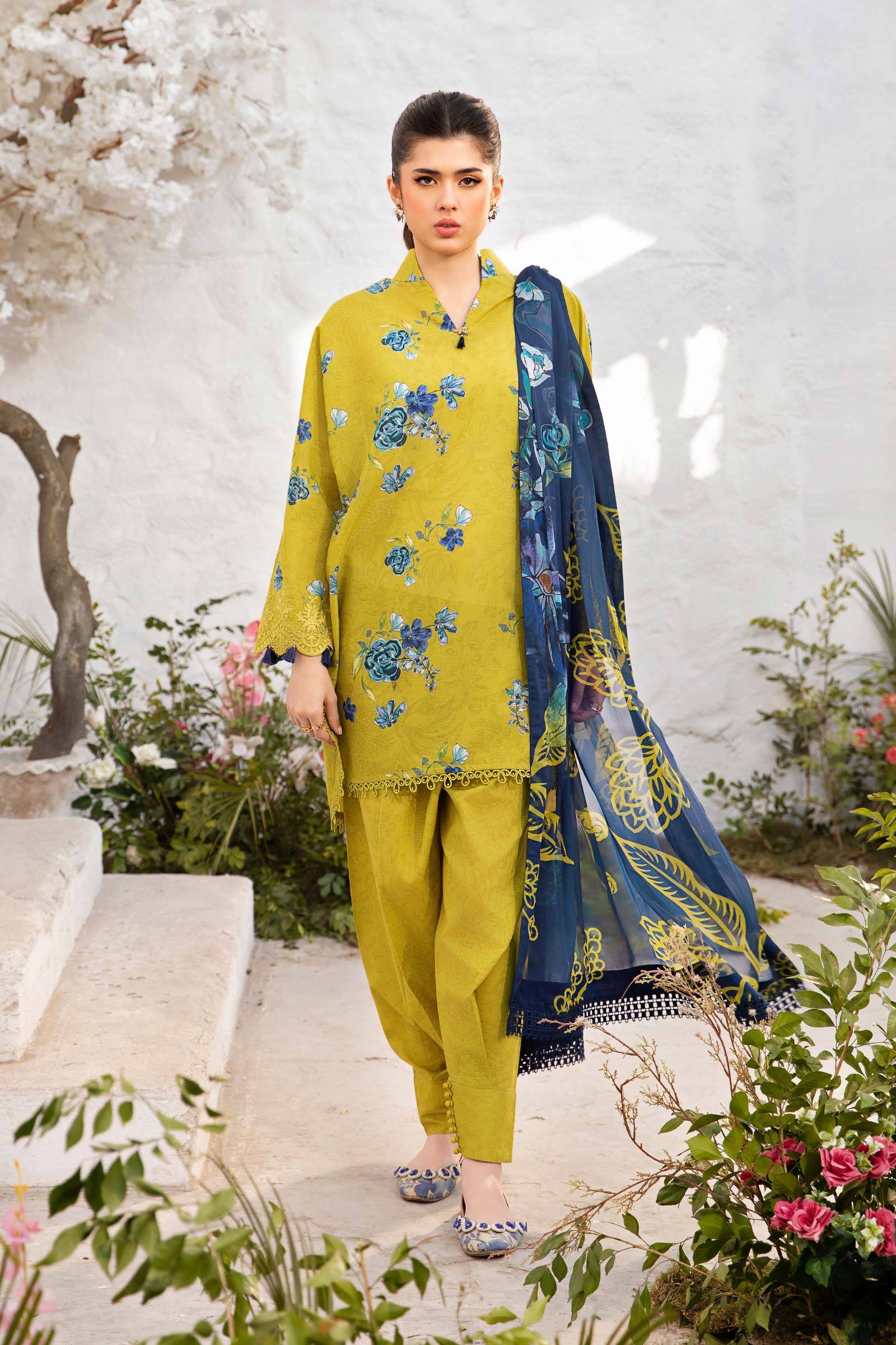 Maria B | M Basic Summer Lawn 25 | MB-CUS25-702A by Maria Faisal - Registered Vendor of : Maria B - type : Ladies Clothes - 100% original wedding dresses