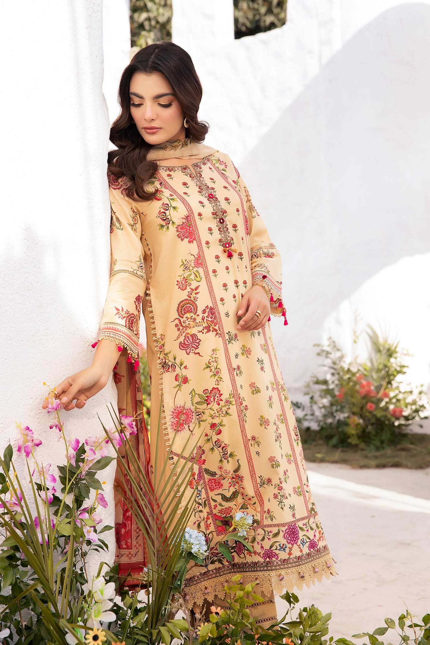 Maria B | M Basic Summer Lawn 25 | MB-CUS25-705A by Maria Faisal - Registered Vendor of : Maria B - type : Ladies Clothes - 100% original wedding dresses