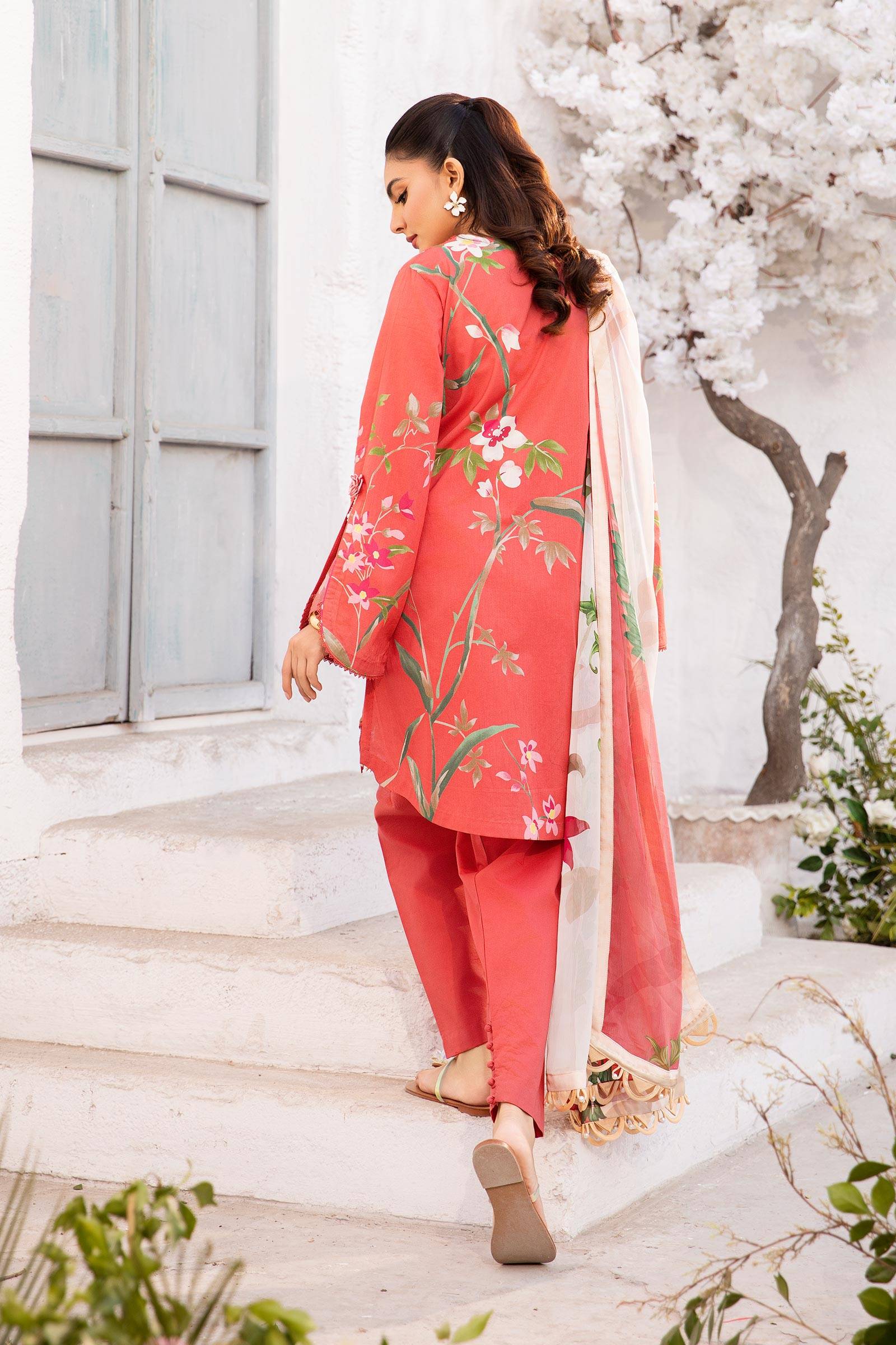 Maria B | M Basic Summer Lawn 25 | MB-CUS25-707B by Maria Faisal - Registered Vendor of : Maria B - type : Ladies Clothes - 100% original wedding dresses