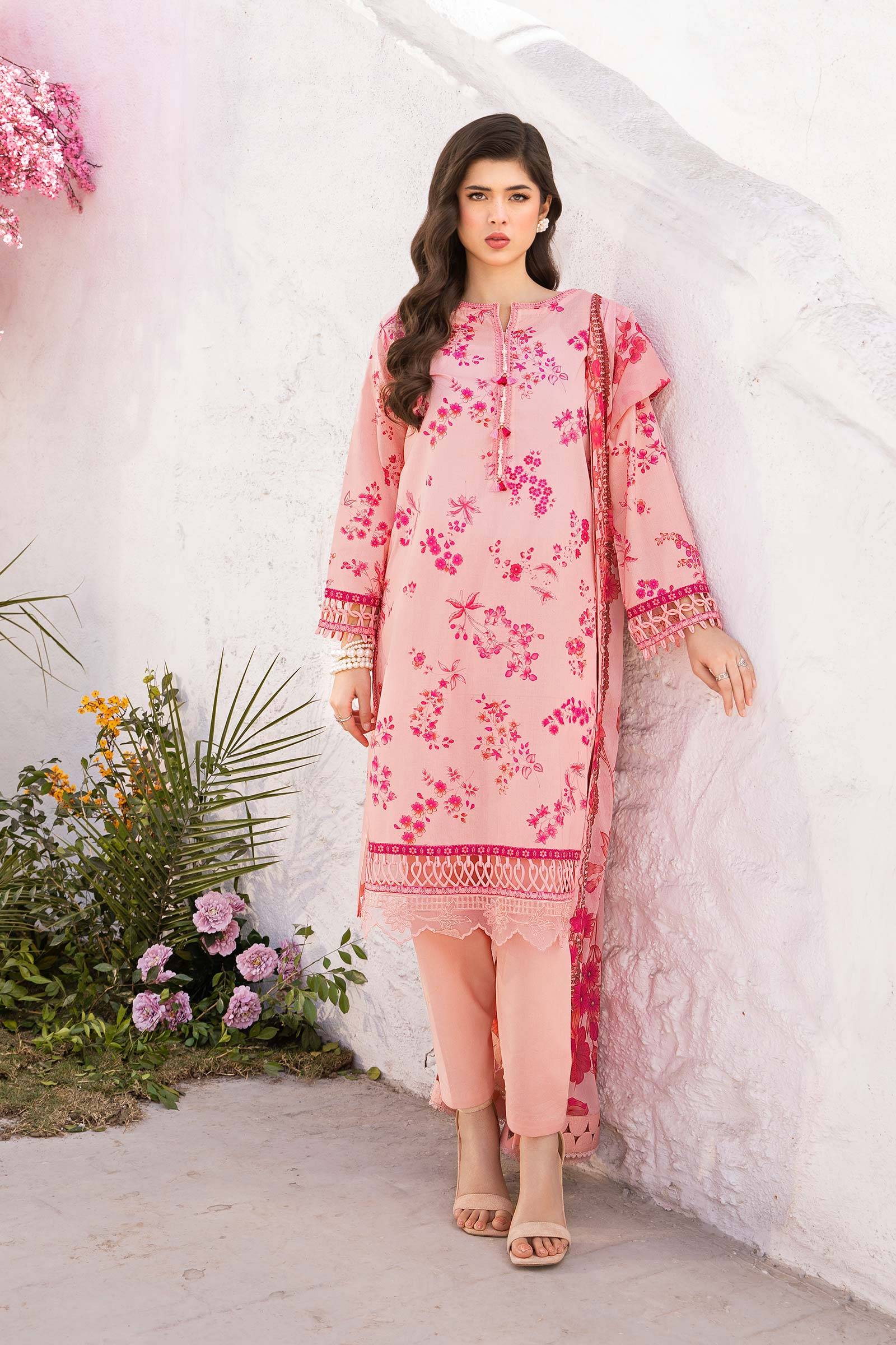 Maria B | M Basic Summer Lawn 25 | MB-CUS25-709A by Maria Faisal - Registered Vendor of : Maria B - type : Ladies Clothes - 100% original wedding dresses