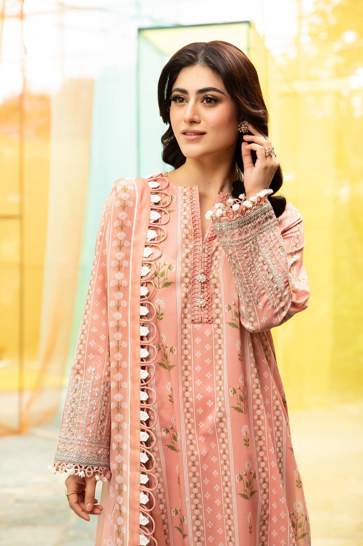 Maria B | M Basic Summer Lawn 25 | MB-CUS25-711B by Maria Faisal - Registered Vendor of : Maria B - type : Ladies Clothes - 100% original wedding dresses