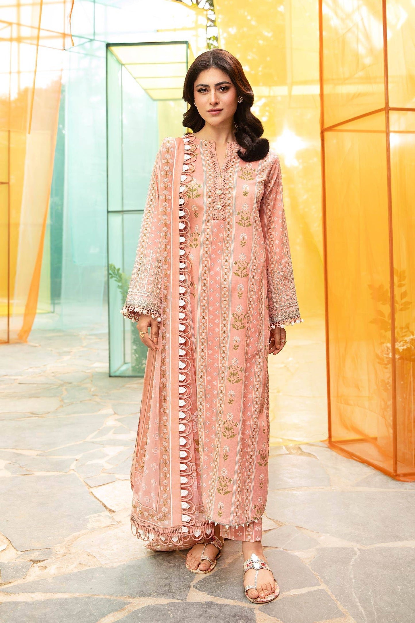 Maria B | M Basic Summer Lawn 25 | MB-CUS25-711B by Maria Faisal - Registered Vendor of : Maria B - type : Ladies Clothes - 100% original wedding dresses