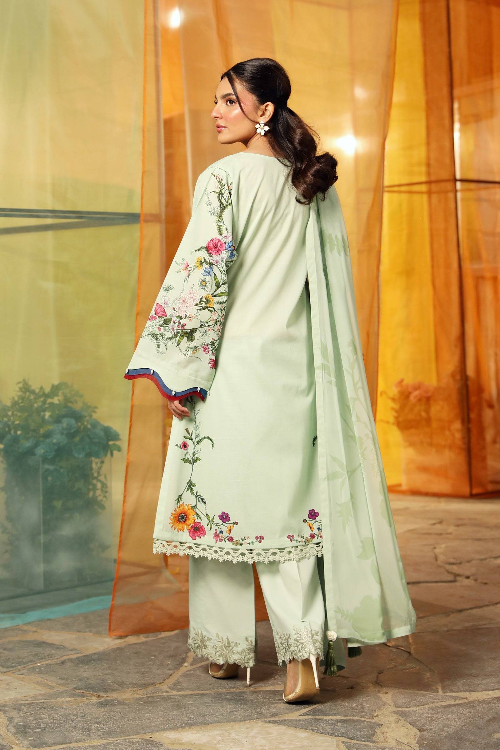 Maria B | M Basic Summer Lawn 25 | MB-CUS25-712B by Maria Faisal - Registered Vendor of : Maria B - type : Ladies Clothes - 100% original wedding dresses