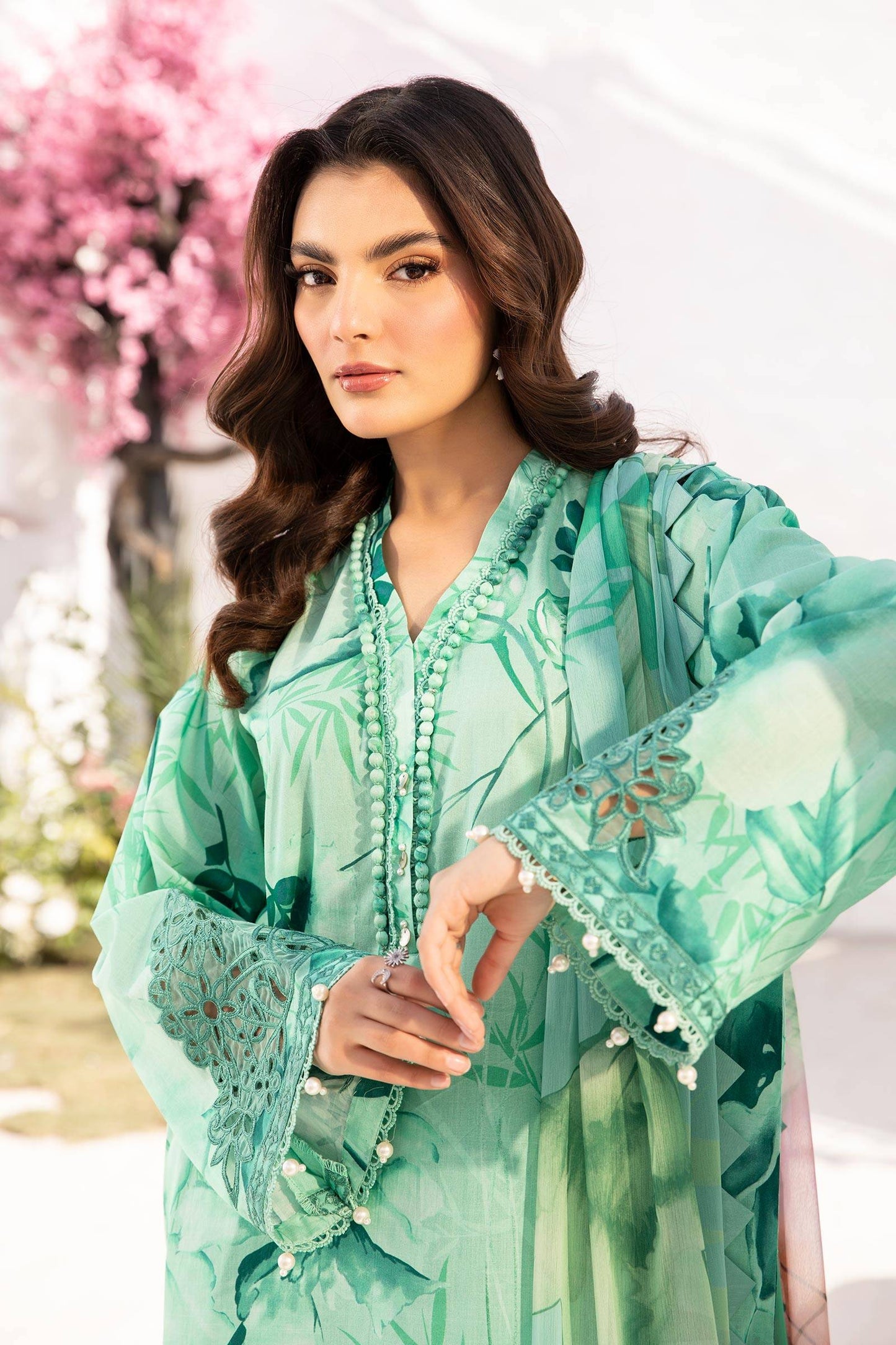 Maria B | M Basic Summer Lawn 25 | MB-CUS25-713A by Maria Faisal - Registered Vendor of : Maria B - type : Ladies Clothes - 100% original wedding dresses