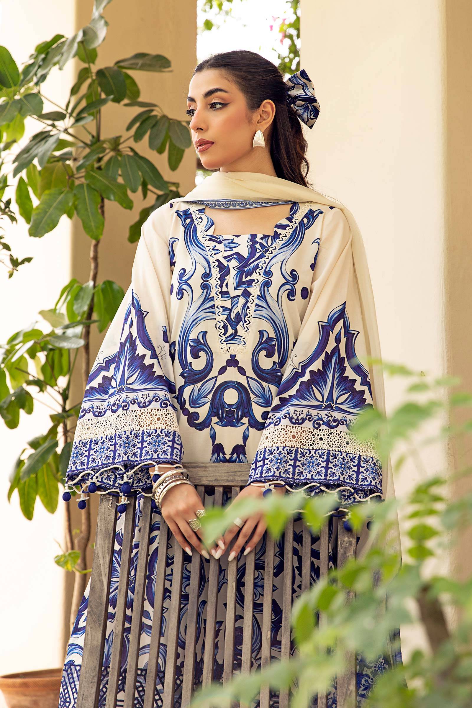 Maria B | Eid Basic Lawn | MB-CUS25-904A by Maria Faisal - Registered Vendor of : Maria B - type : Ladies Clothes - 100% original wedding dresses