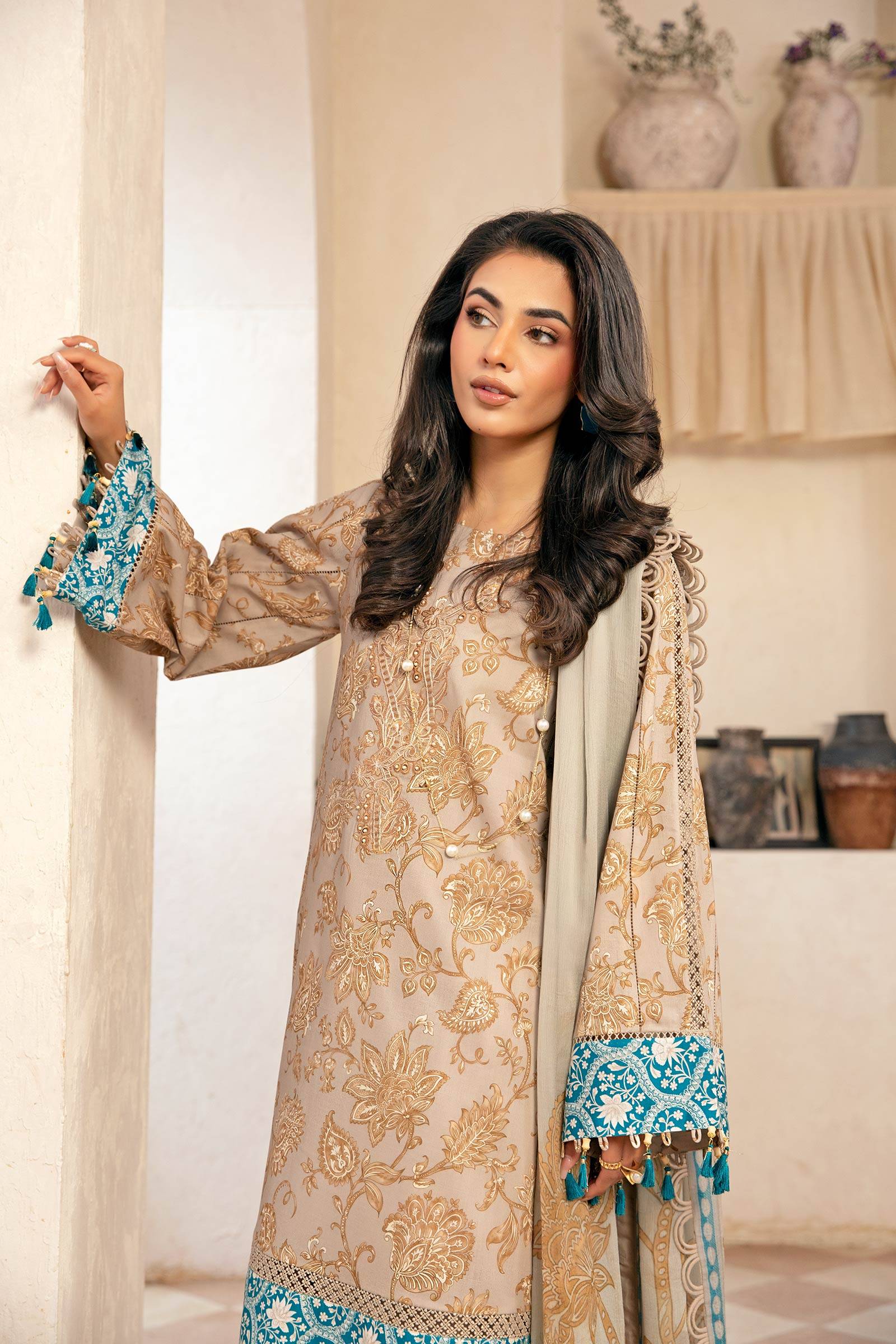 Maria B | Eid Basic Lawn | MB-CUS25-909B by Maria Faisal - Registered Vendor of : Maria B - type : Ladies Clothes - 100% original wedding dresses