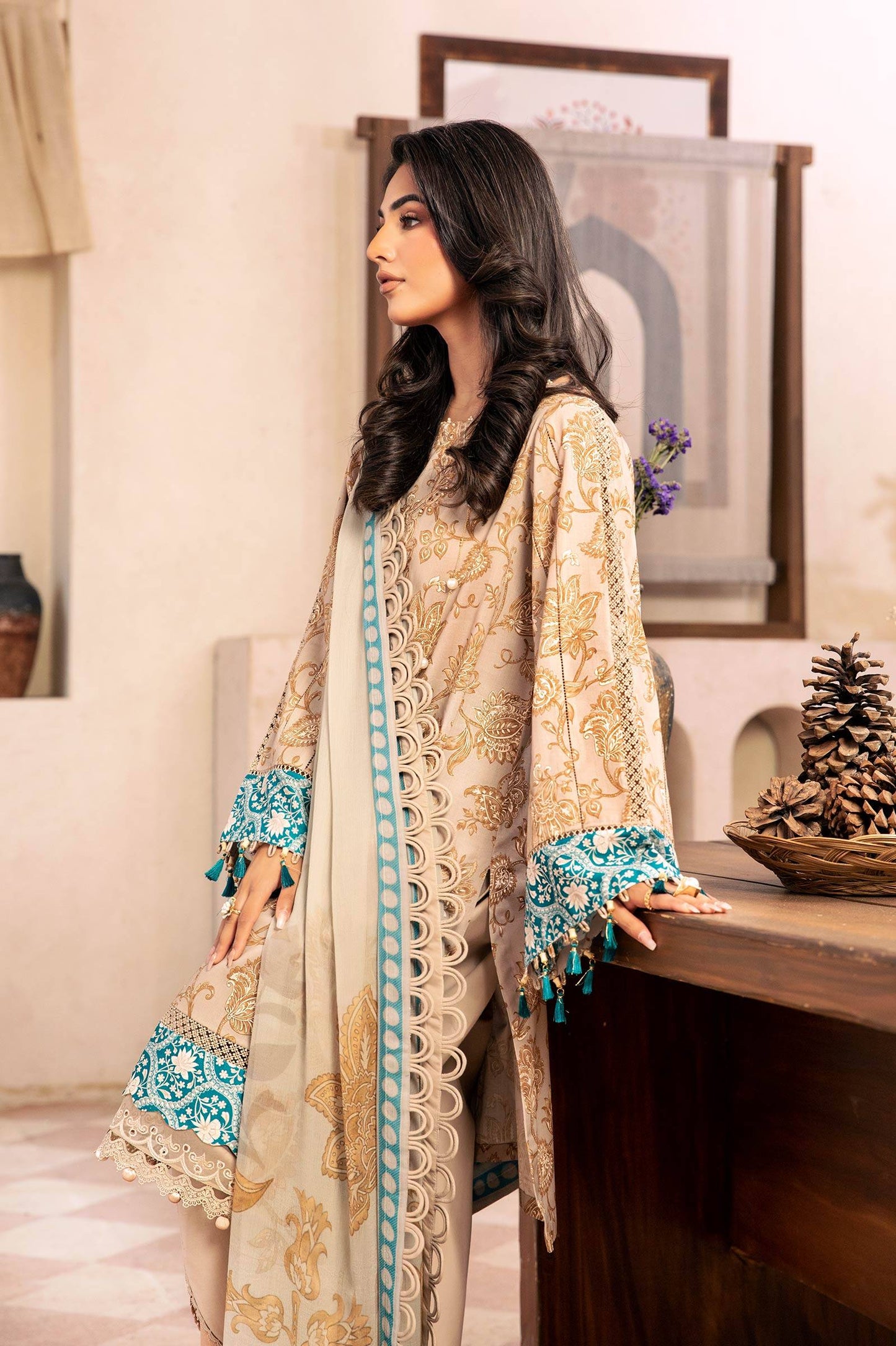 Maria B | Eid Basic Lawn | MB-CUS25-909B by Maria Faisal - Registered Vendor of : Maria B - type : Ladies Clothes - 100% original wedding dresses