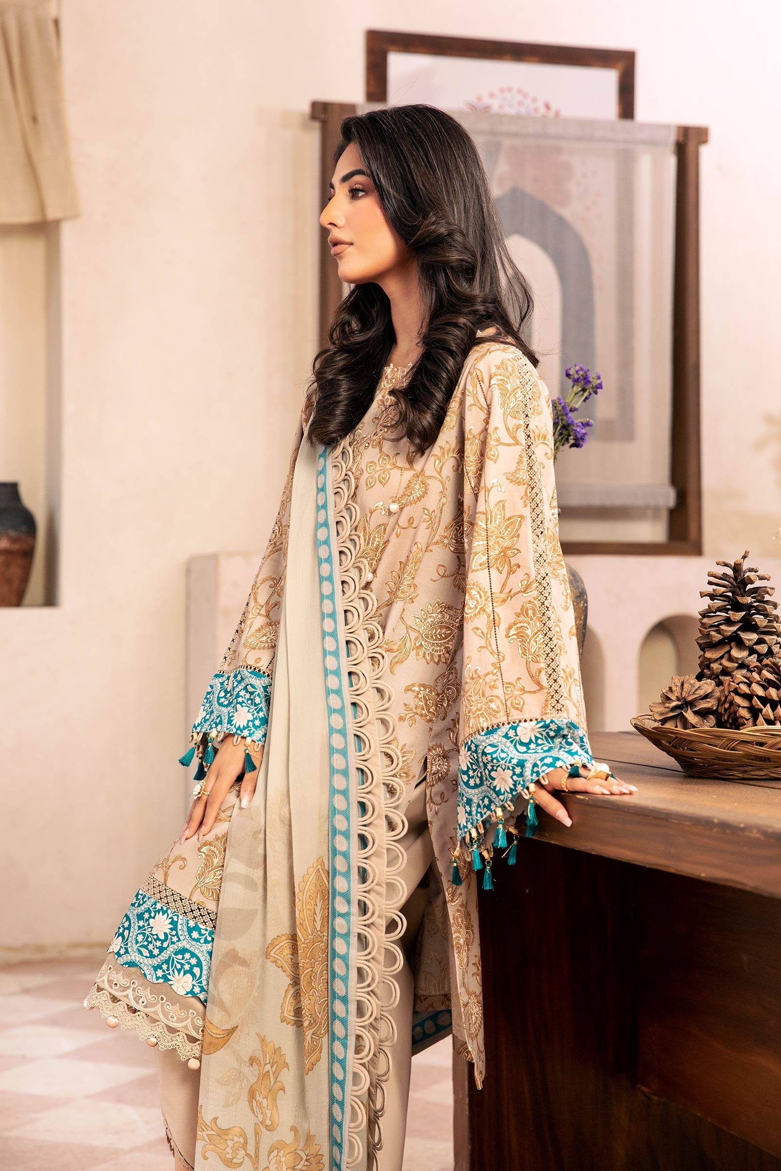 Maria B | Eid Basic Lawn | MB-CUS25-909B by Maria Faisal - Registered Vendor of : Maria B - type : Ladies Clothes - 100% original wedding dresses