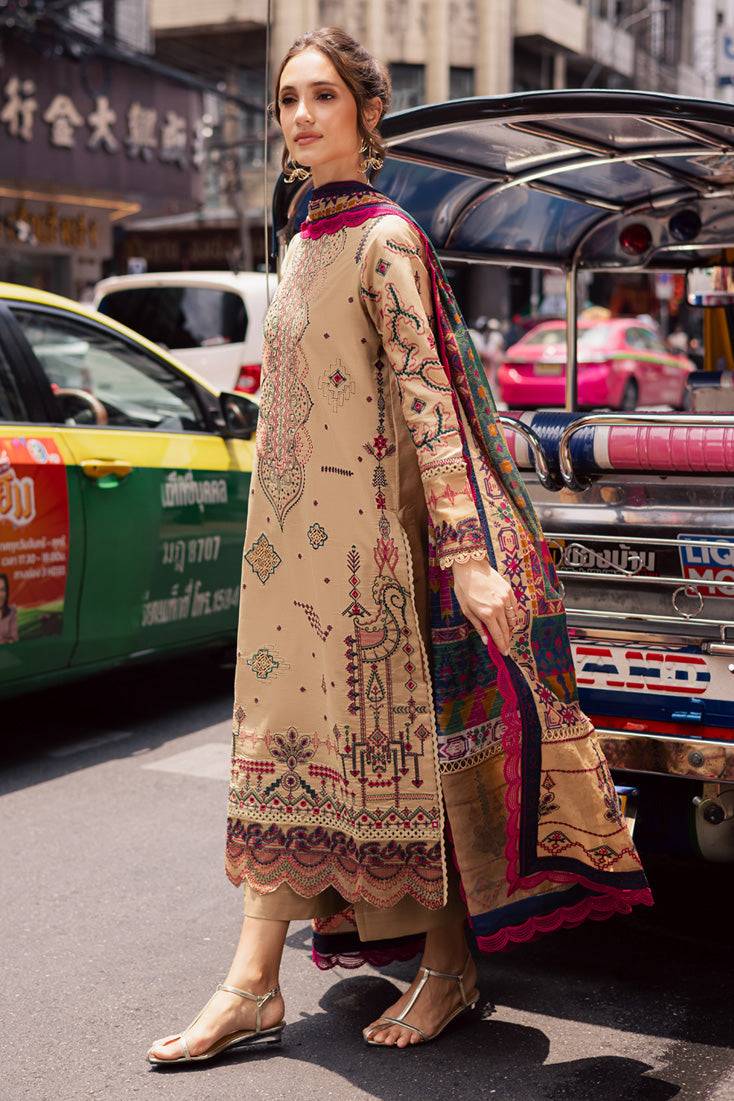 Marjjan | Carnation Lawn | MBL-13 B (BEIGE) by Maria Faisal - Registered Vendor of : Marjjan - type : Ladies Clothes - 100% original wedding dresses