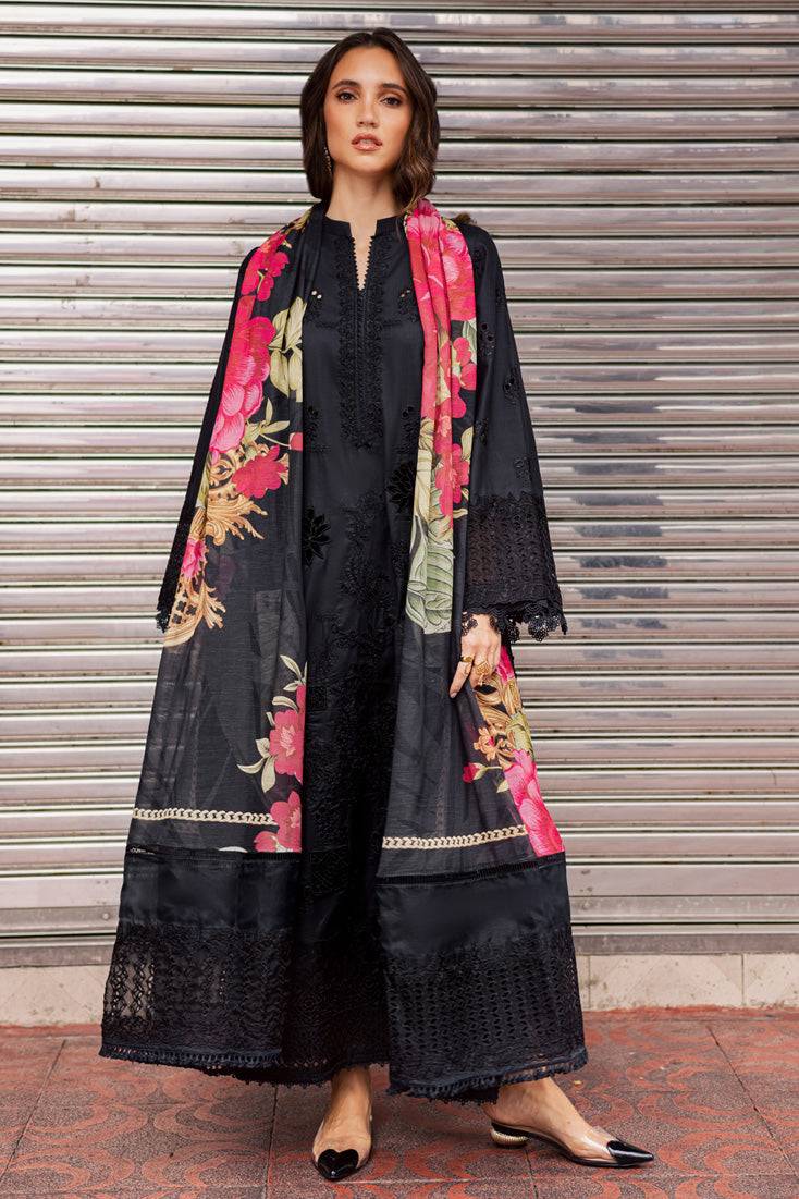 Marjjan | Carnation Lawn | MBL-16 B (BLACK) by Maria Faisal - Registered Vendor of : Marjjan - type : Ladies Clothes - 100% original wedding dresses