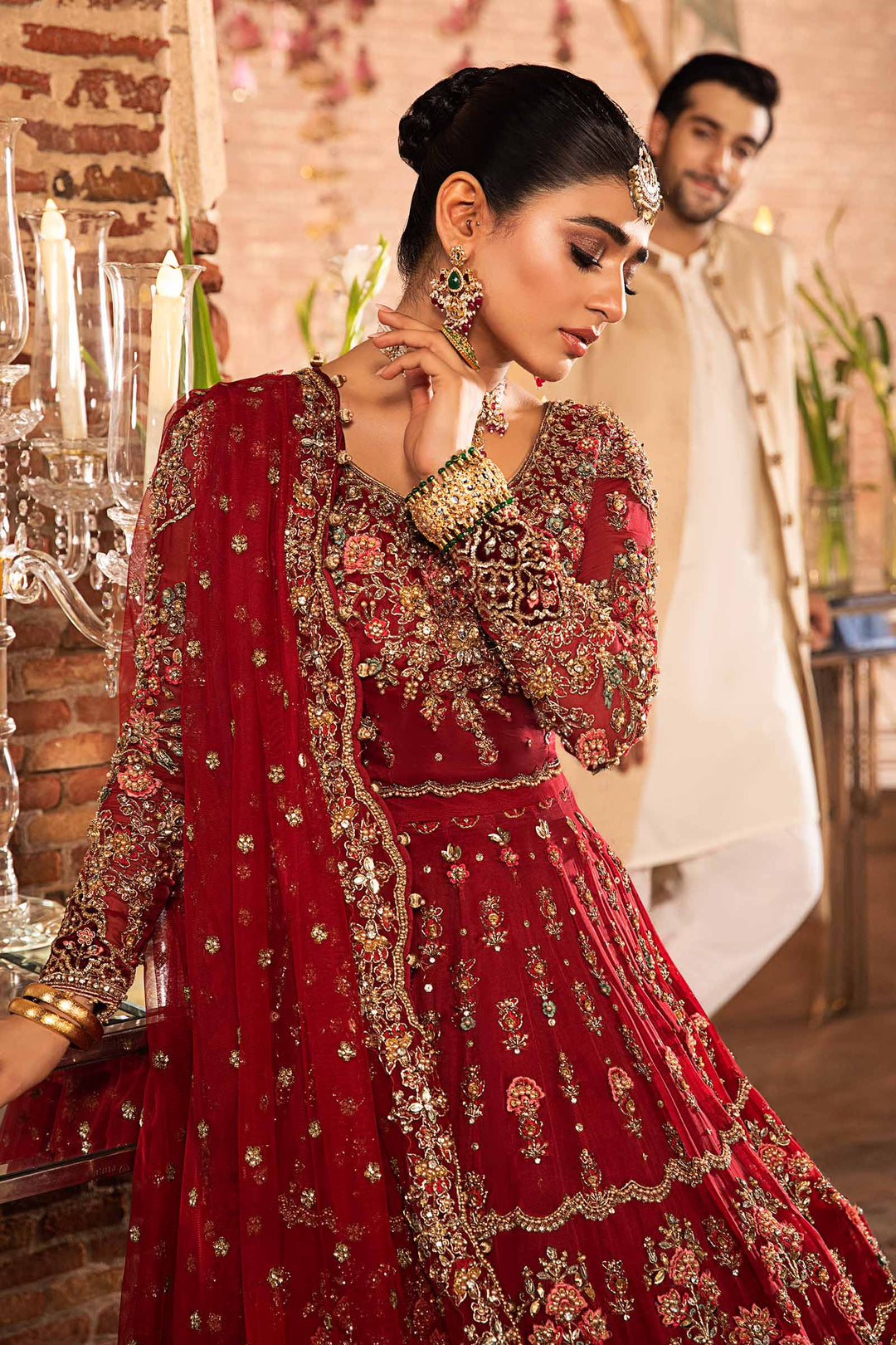Maria B | Bridal Couture | Roza - Designer Dress with Intricate embroidery and embellishments. Shop elegent wedding dress at Maria Faisal.