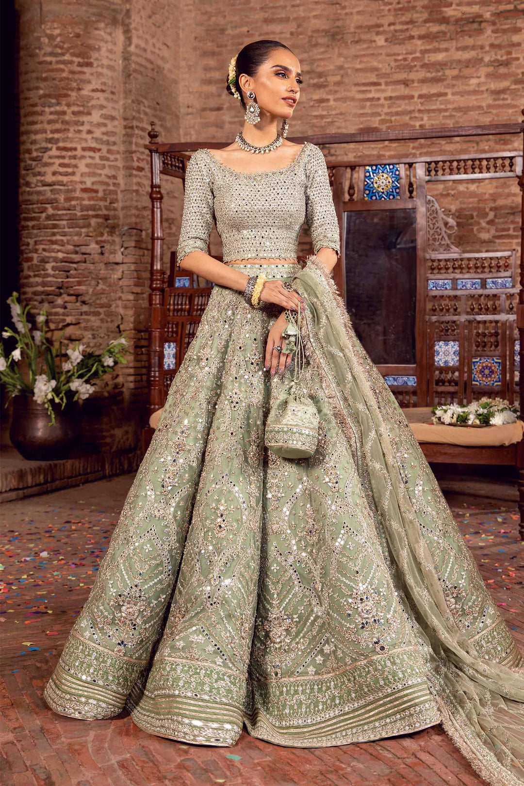 Maria B | Bridal Couture | Sarai - Designer Dress with Intricate embroidery and embellishments. Shop elegent wedding dress at Maria Faisal.