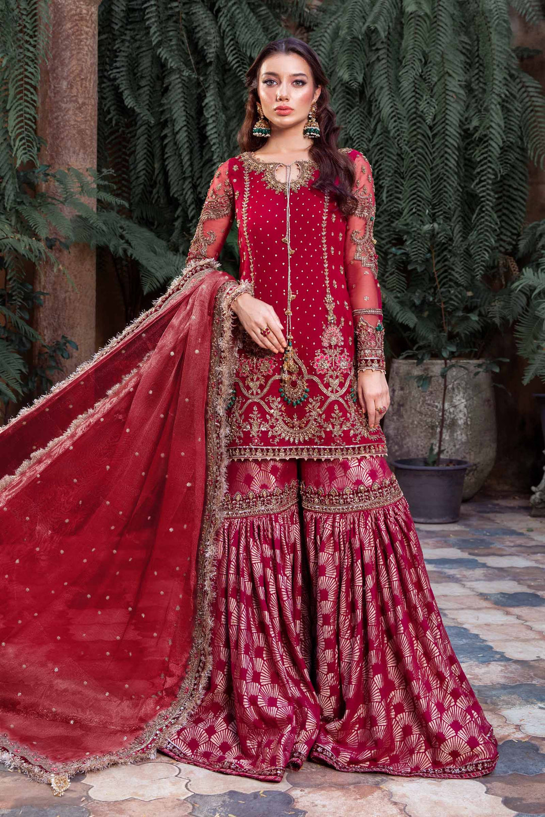 Maria B | Bridal Couture | Shireen - Designer Dress with Intricate embroidery and embellishments. Shop elegent wedding dress at Maria Faisal.