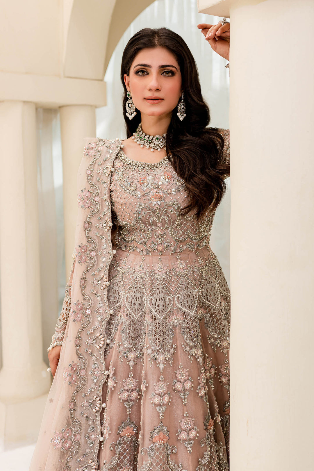 Maria B | Bridal Couture | MC-902 - Designer Dress with Intricate embroidery and embellishments. Shop elegent wedding dress at Maria Faisal.