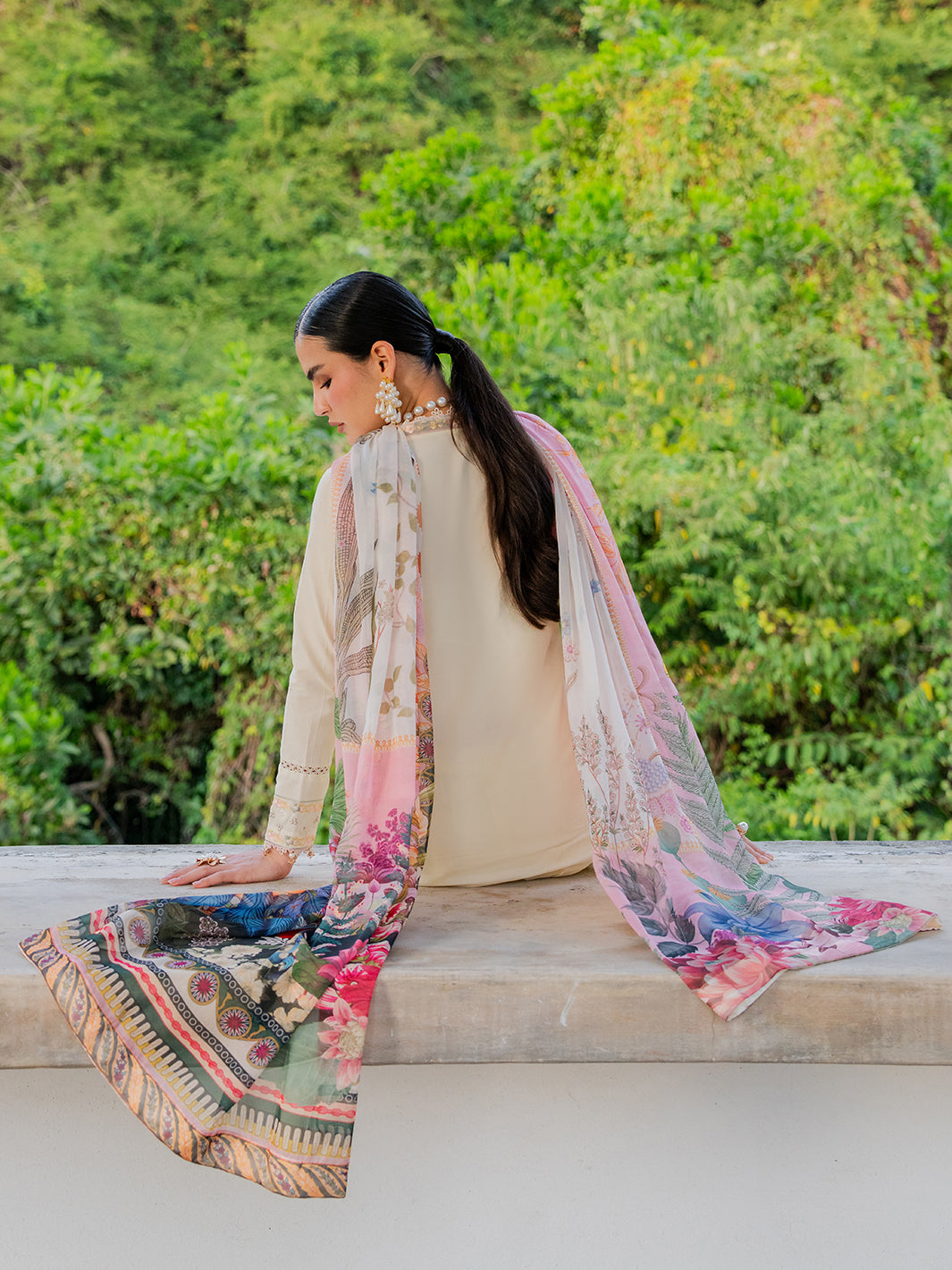 Izel | Dareen Luxury Lawn 26 | Mehmal - Luxury Dress - available at Maria Faisal in UK and USA.