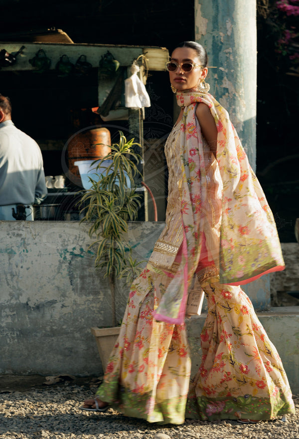 Layla Chatoor | Luxury Pret | Raya Luxe Gharara Set Dupatta - Luxury Dress - available at Maria Faisal in UK and USA.