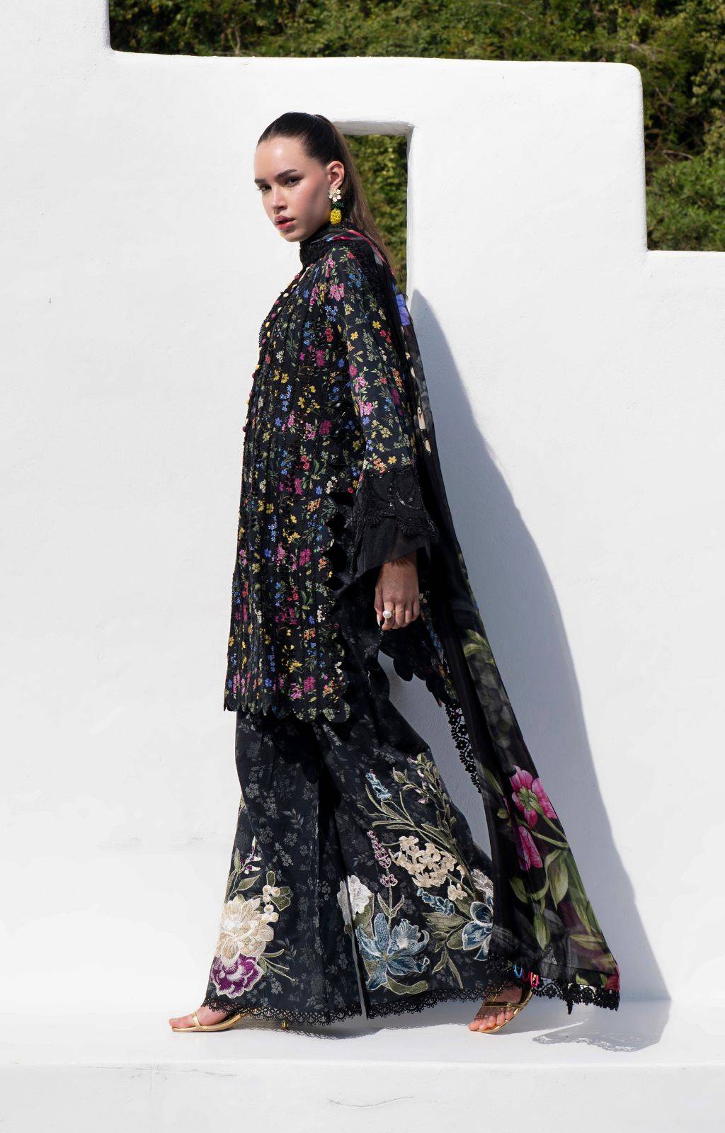 AJR Couture | Printakari Lawn 25 | Midnight Flora by Maria Faisal - Registered Vendor of : AJR Couture - type : Ladies Clothes - 100% original wedding dresses