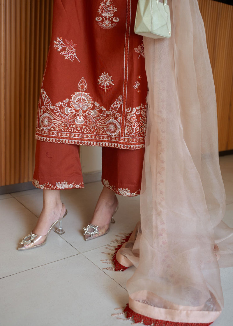 Sadaf Fawad Khan | Lawn 24 | Faizah (B) - Designer Dress with Intricate embroidery and embellishments. Shop elegent wedding dress at Maria Faisal.