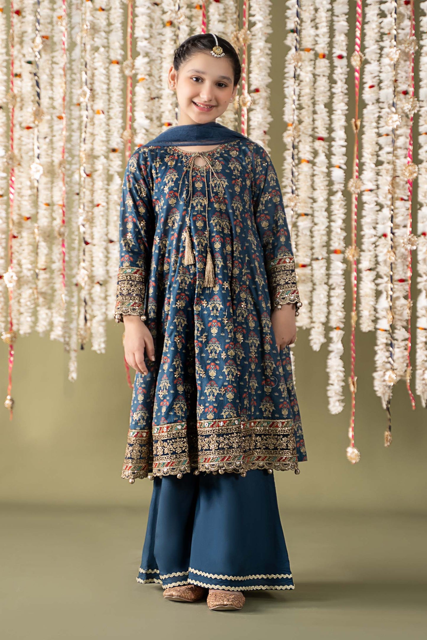 Maria B | 3 Piece Embroidered Lawn Suit | MKD-EF25-05 by Maria Faisal - Registered Vendor of : Maria B - type : Kids Clothes - 100% original wedding dresses