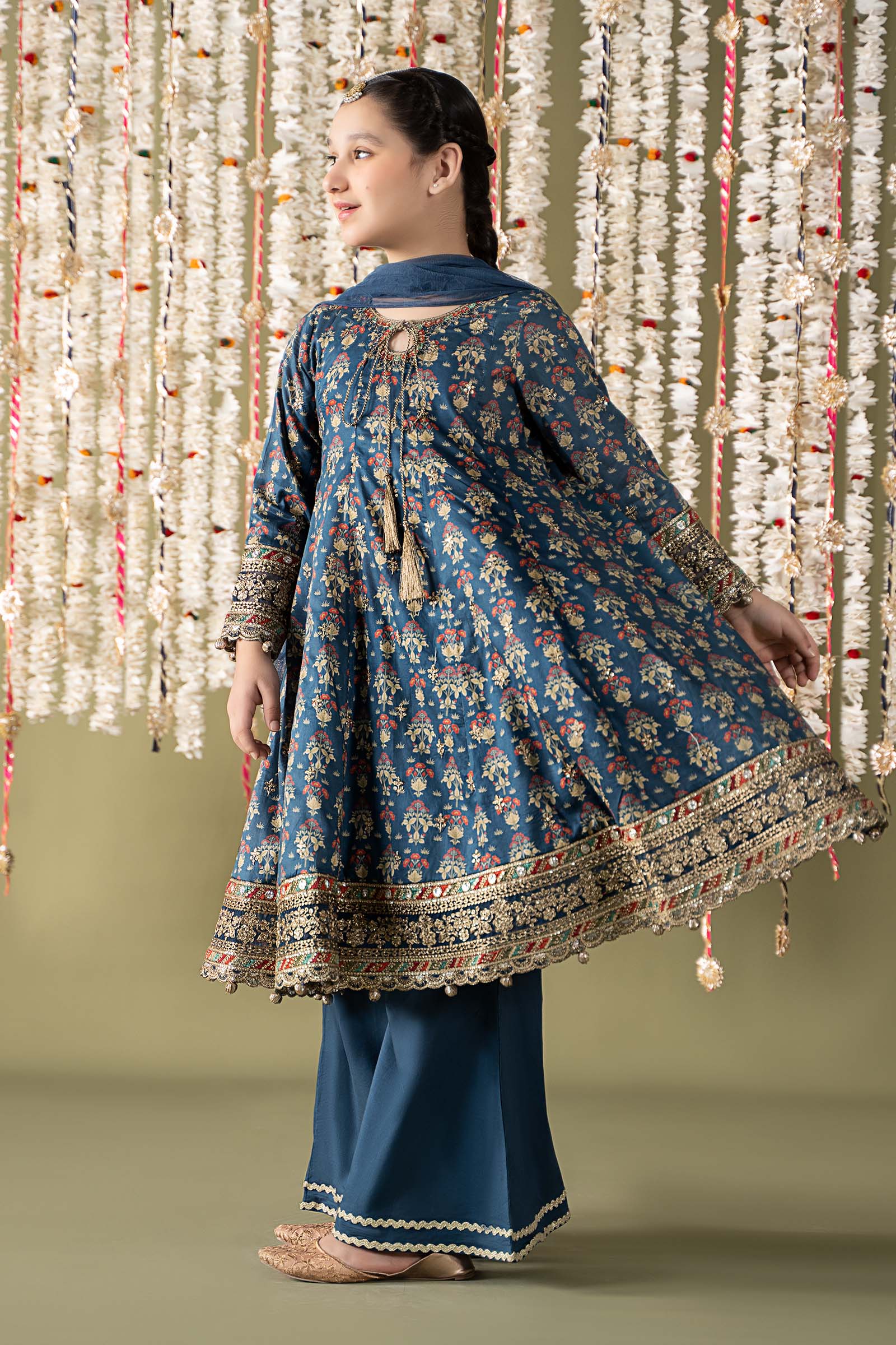 Maria B | 3 Piece Embroidered Lawn Suit | MKD-EF25-05 by Maria Faisal - Registered Vendor of : Maria B - type : Kids Clothes - 100% original wedding dresses