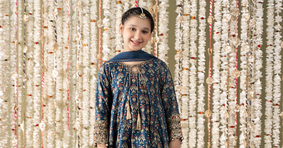 Maria B | 3 Piece Embroidered Lawn Suit | MKD-EF25-05 by Maria Faisal - Registered Vendor of : Maria B - type : Kids Clothes - 100% original wedding dresses