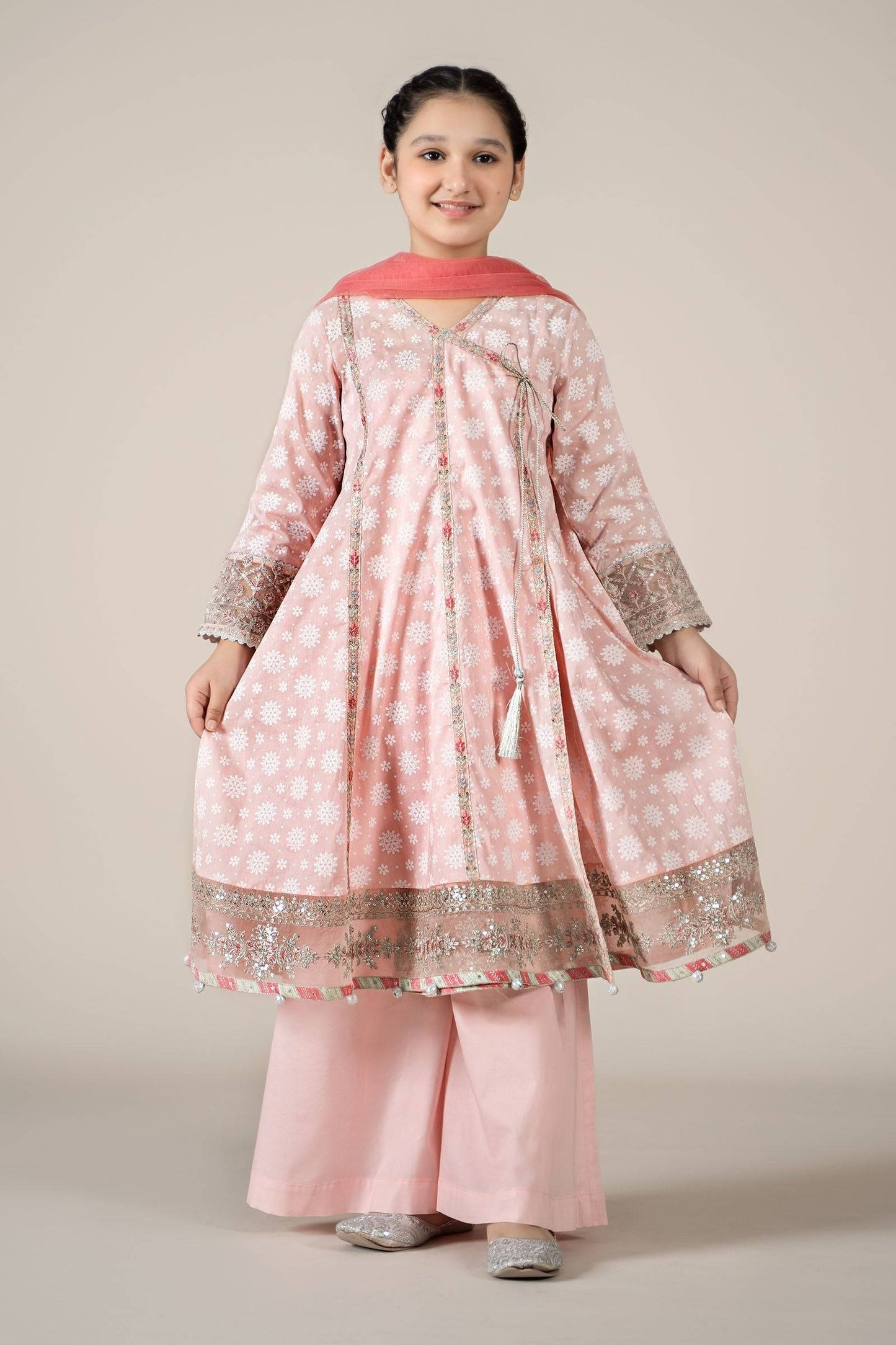 Maria B | 3 Piece Embroidered Lawn Suit | MKD-EF25-09 by Maria Faisal - Registered Vendor of : Maria B - type : Kids Clothes - 100% original wedding dresses