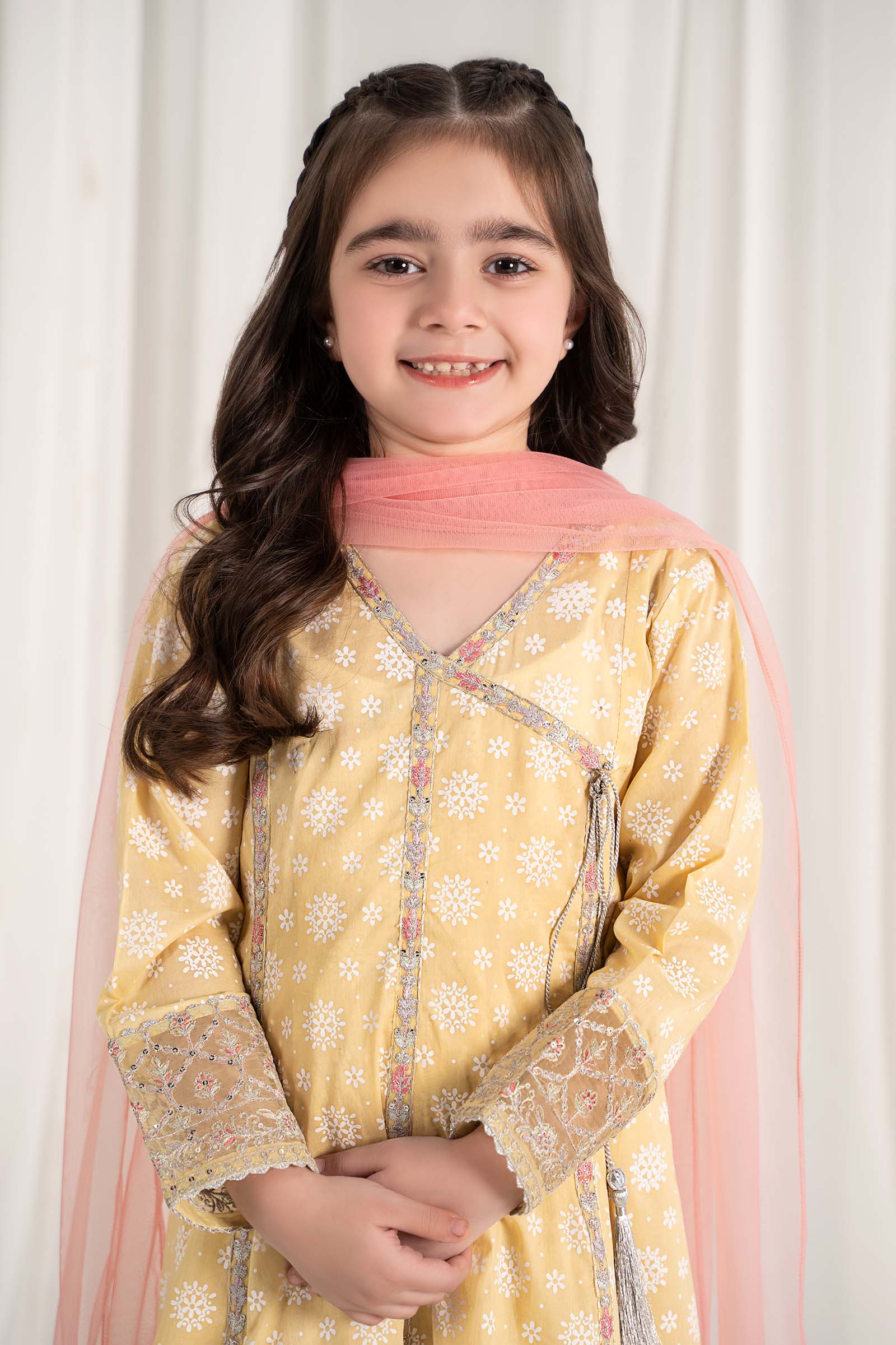 Maria B | 3 Piece Embroidered Lawn Suit | MKD-EF25-09 by Maria Faisal - Registered Vendor of : Maria B - type : Kids Clothes - 100% original wedding dresses