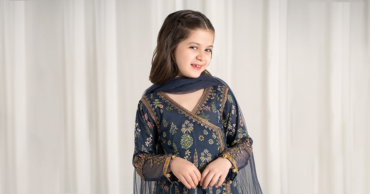 3 Piece Printed Lawn Suit - Kids Clothes - available at Maria Faisal in UK and USA