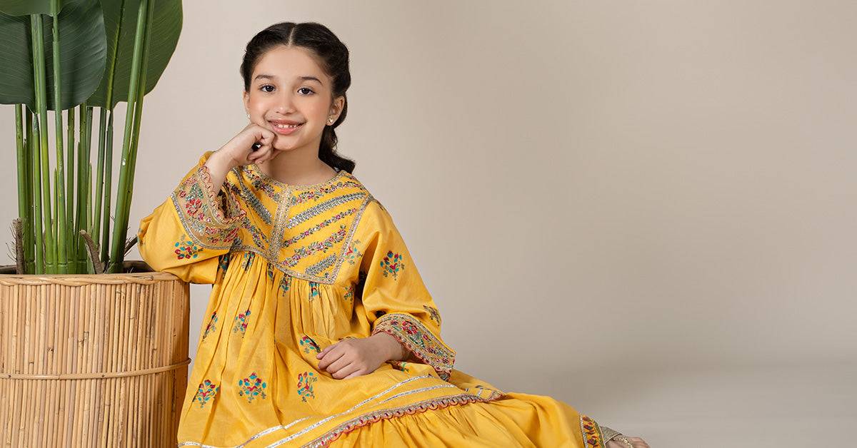 Maria B | 3 Piece Embroidered Lawn Suit | MKD-EF25-15 by Maria Faisal - Registered Vendor of : Maria B - type : Kids Clothes - 100% original wedding dresses