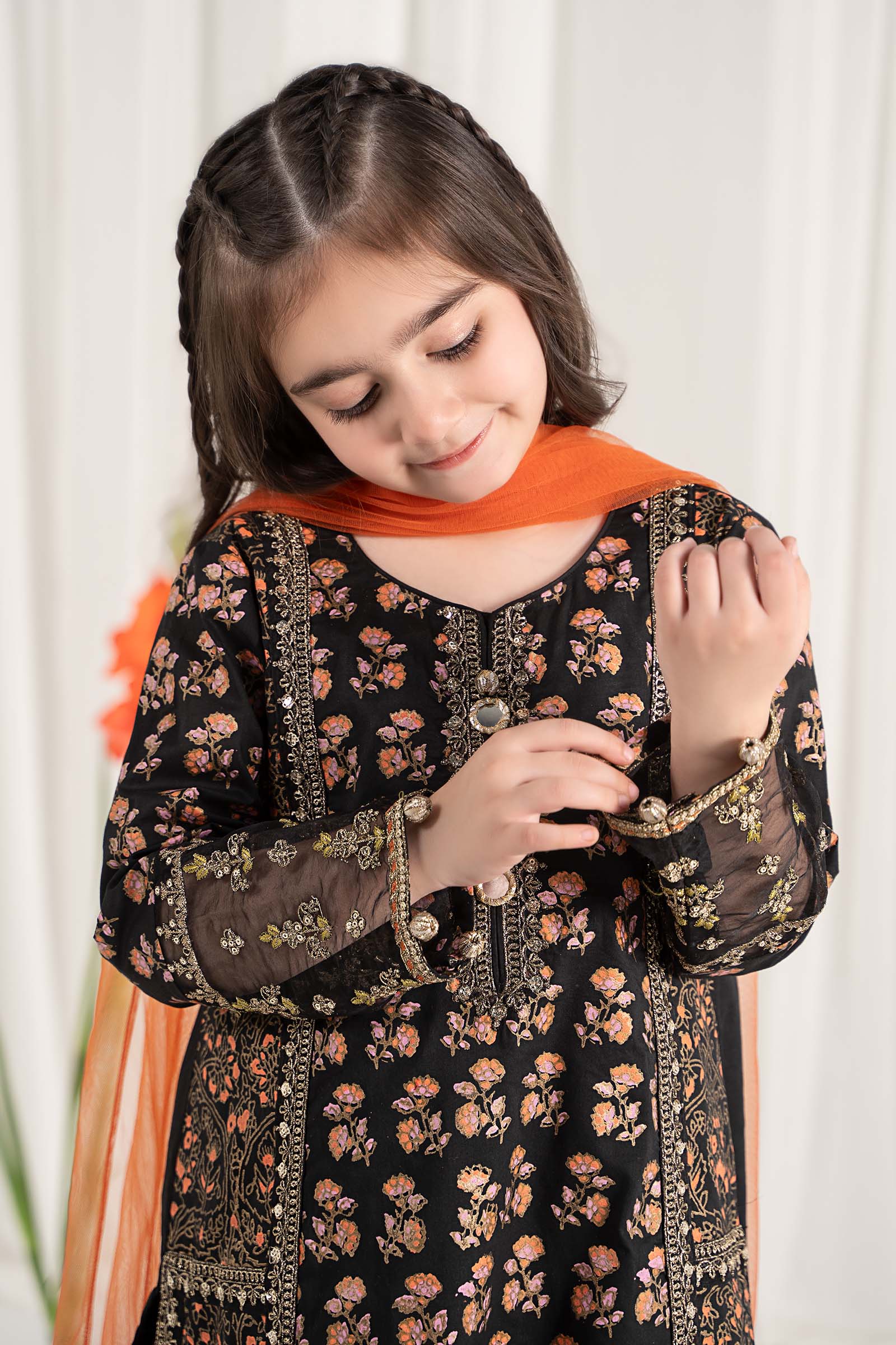 Maria B | 3 Piece Embroidered Lawn Suit | MKD-EF25-23 by Maria Faisal - Registered Vendor of : Maria B - type : Kids Clothes - 100% original wedding dresses