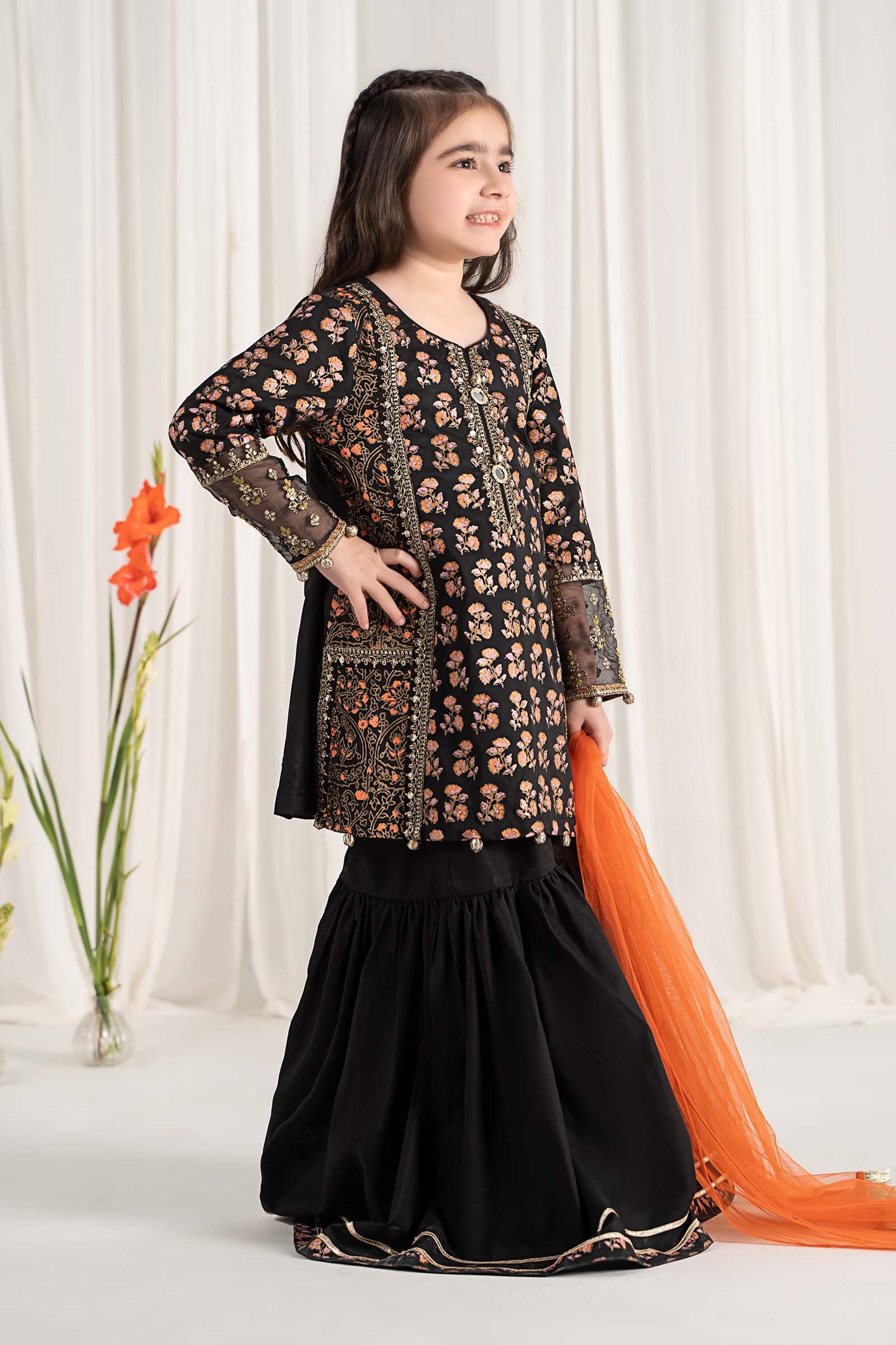 Maria B | 3 Piece Embroidered Lawn Suit | MKD-EF25-23 by Maria Faisal - Registered Vendor of : Maria B - type : Kids Clothes - 100% original wedding dresses
