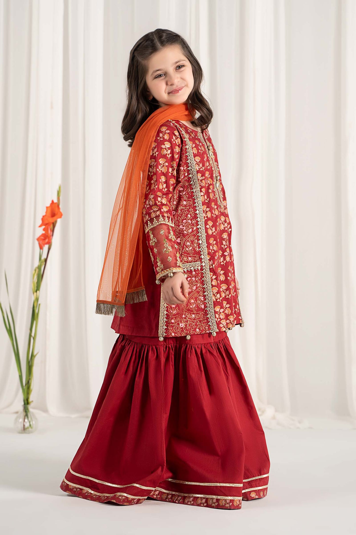 Maria B | 3 Piece Embroidered Lawn Suit | MKD-EF25-23 by Maria Faisal - Registered Vendor of : Maria B - type : Kids Clothes - 100% original wedding dresses