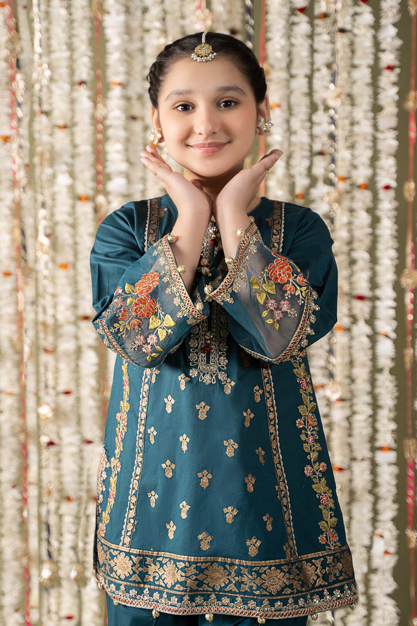 Maria B | 3 Piece Embroidered Lawn Suit | MKD-EF25-24 by Maria Faisal - Registered Vendor of : Maria B - type : Kids Clothes - 100% original wedding dresses