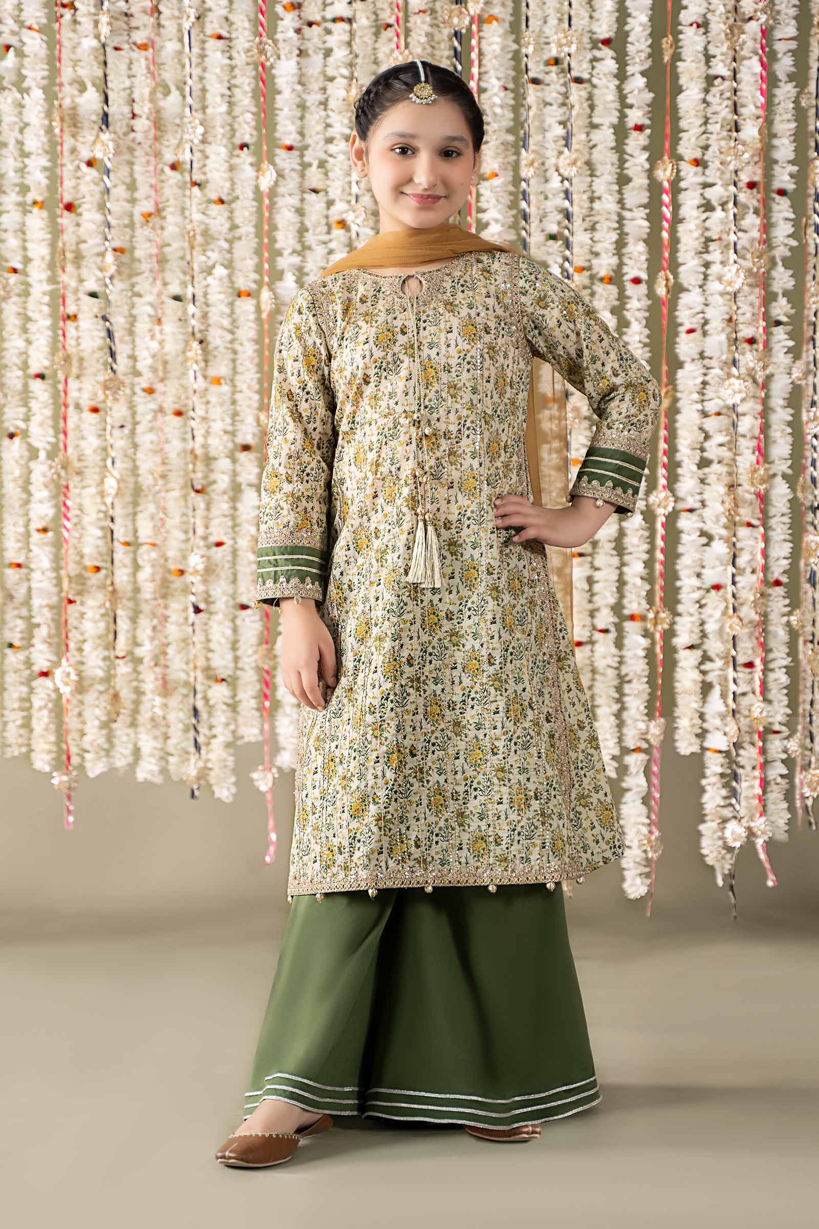 Maria B | 3 Piece Embroidered Lawn Suit | MKD-EF25-27 by Maria Faisal - Registered Vendor of : Maria B - type : Kids Clothes - 100% original wedding dresses