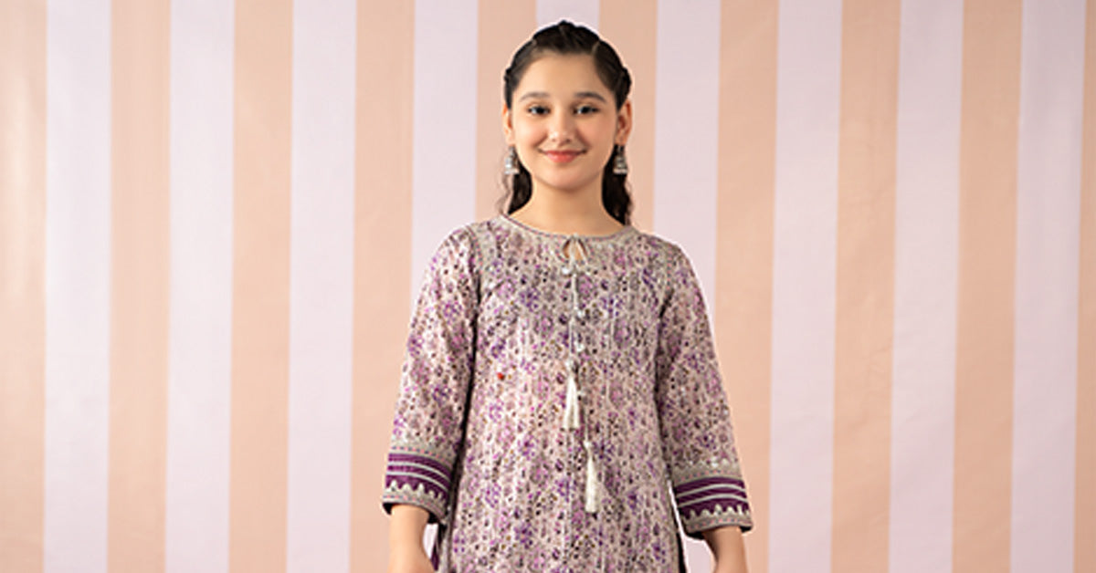 3 Piece Embroidered Lawn Suit - Kids Clothes - available at Maria Faisal in UK and USA