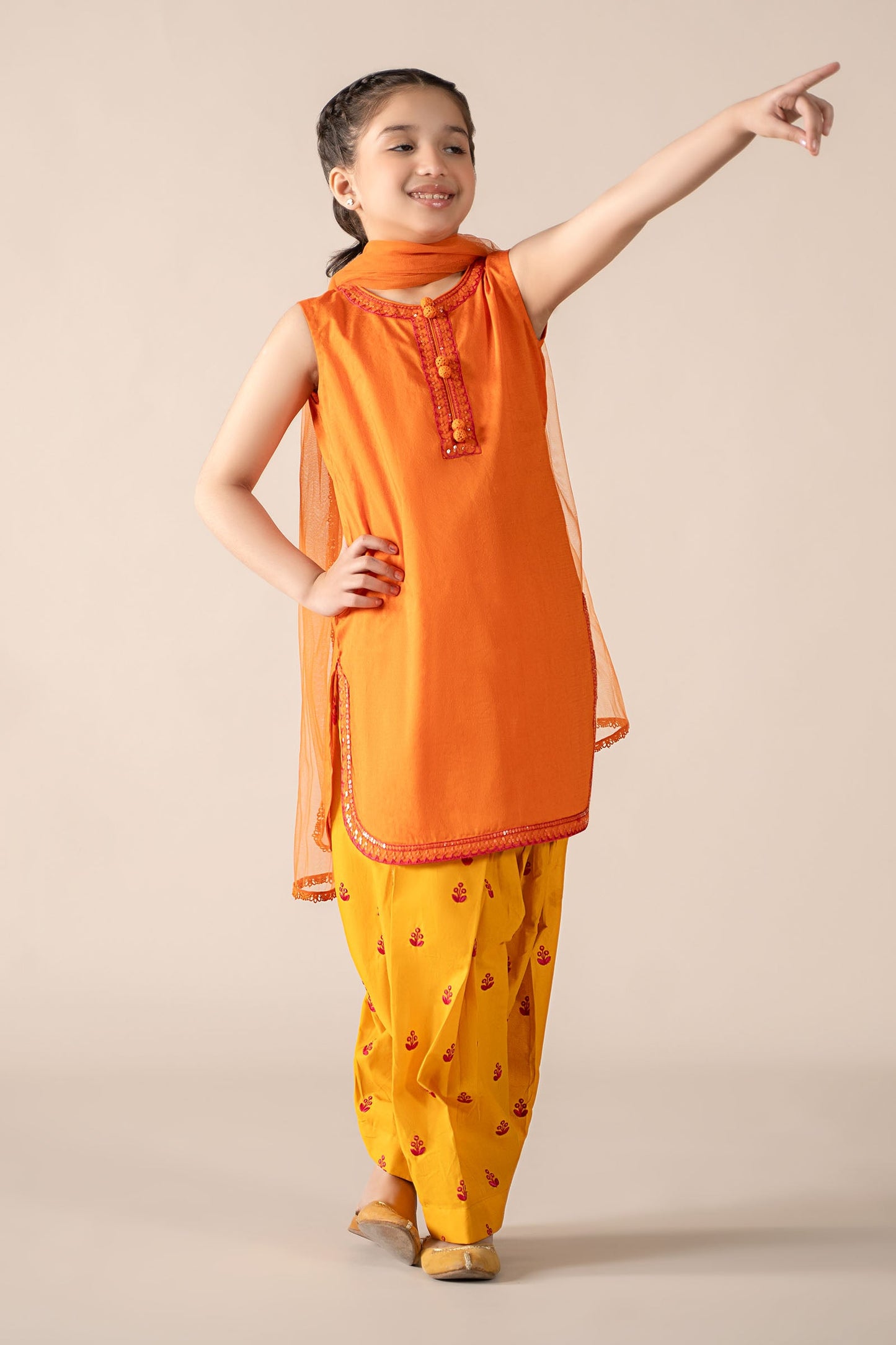 3 Piece Embroidered Dobby Lawn Suit - Kids Clothes - available at Maria Faisal in UK and USA