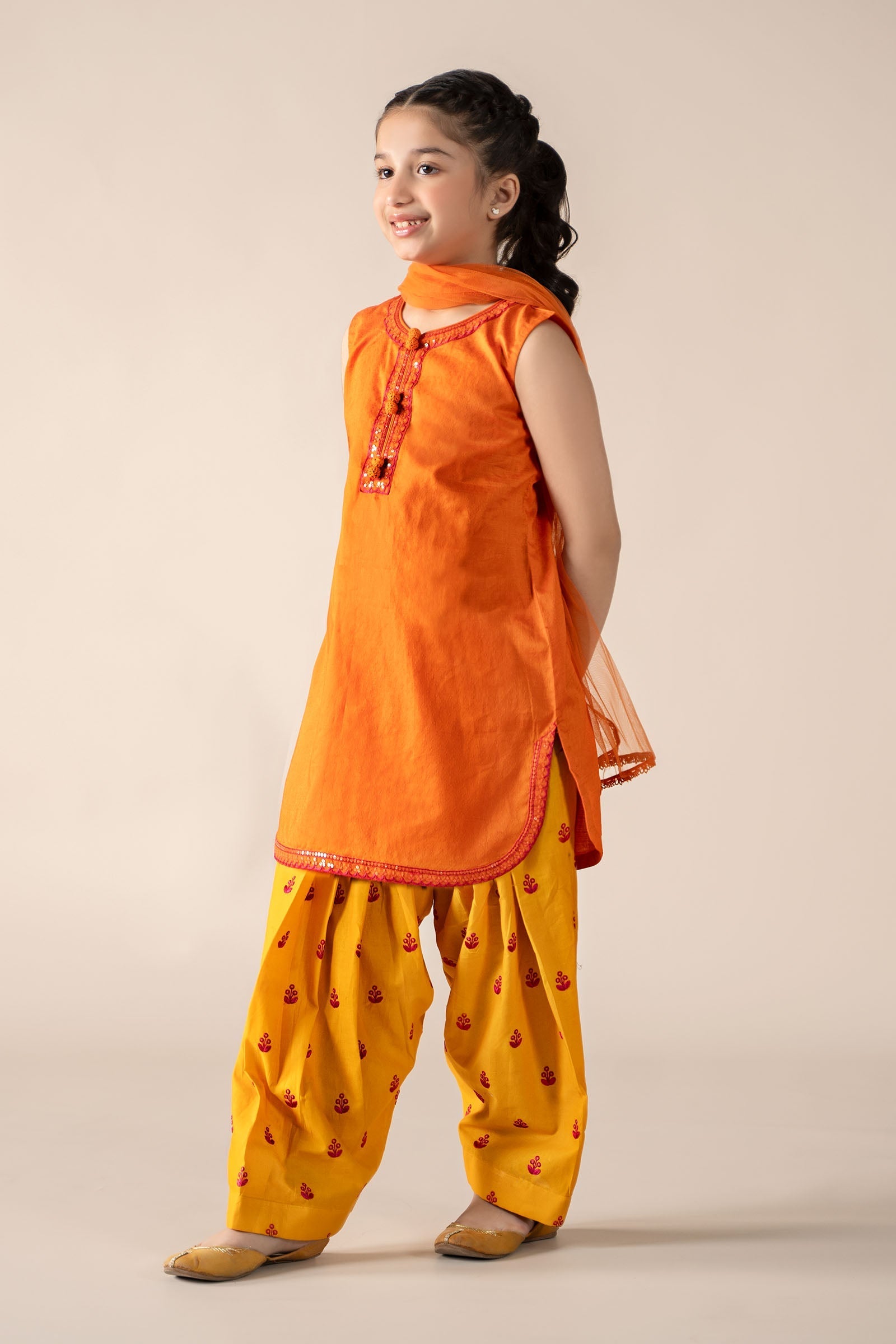 Maria B | 3 Piece Embroidered Dobby Lawn Suit | MKD-EF25-54 by Maria Faisal - Registered Vendor of : Maria B - type : Kids Clothes - 100% original wedding dresses