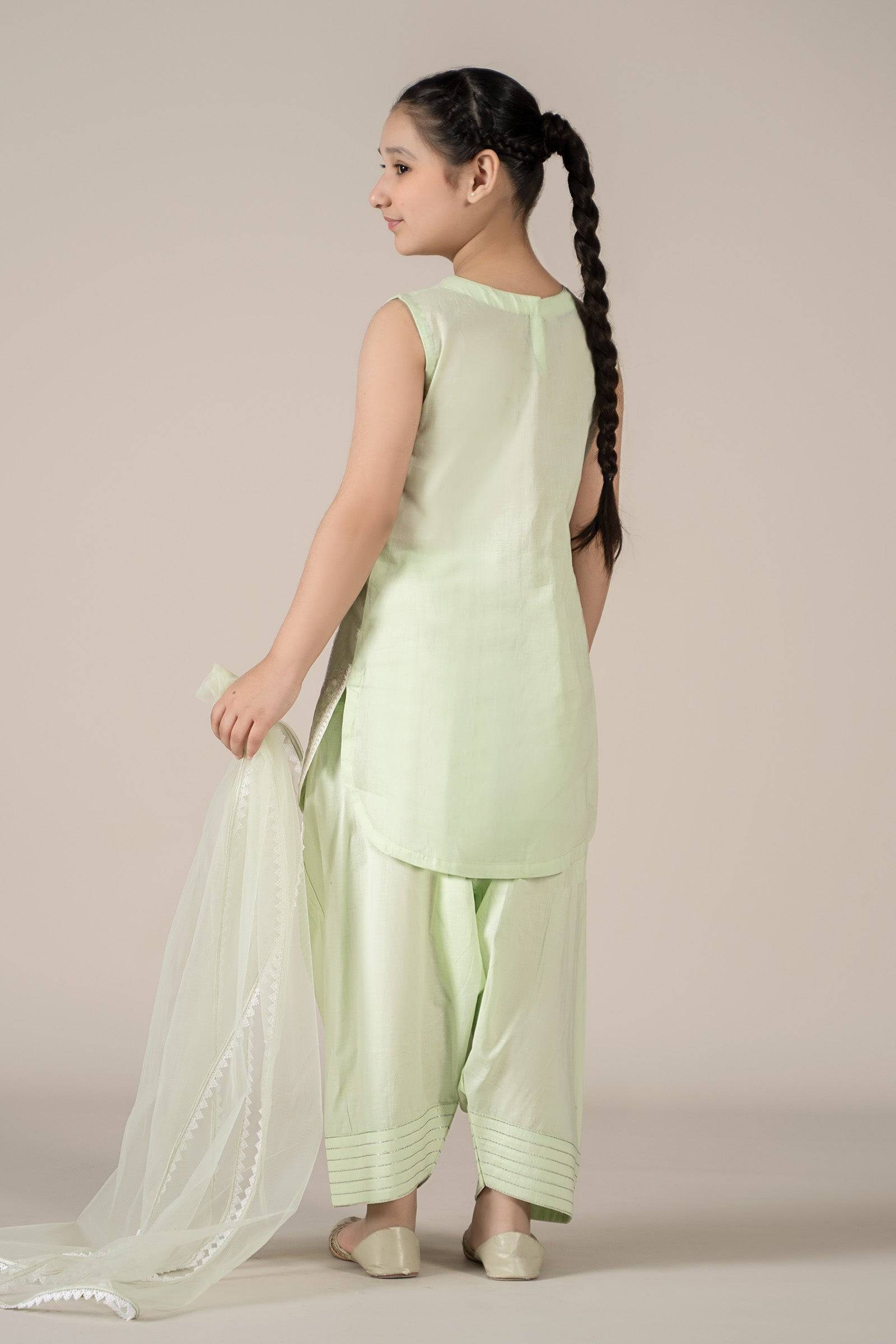 Maria B | 3 Piece Embroidered Lawn Suit | MKD-EF25-60 by Maria Faisal - Registered Vendor of : Maria B - type : Kids Clothes - 100% original wedding dresses