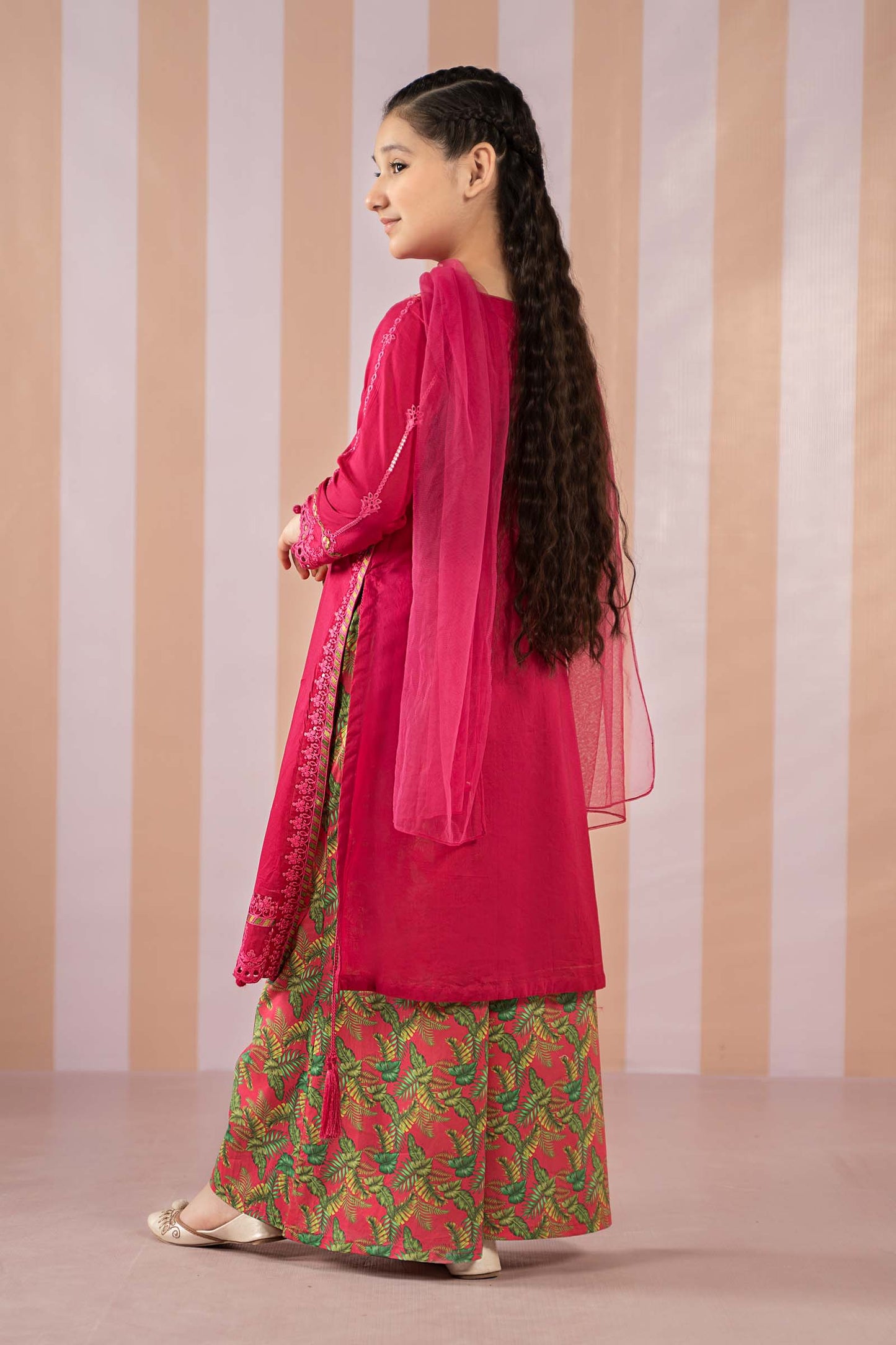 Maria B | 2 Piece Printed Lawn Suit | MKD-EF25-67 by Maria Faisal - Registered Vendor of : Maria B - type : Kids Clothes - 100% original wedding dresses