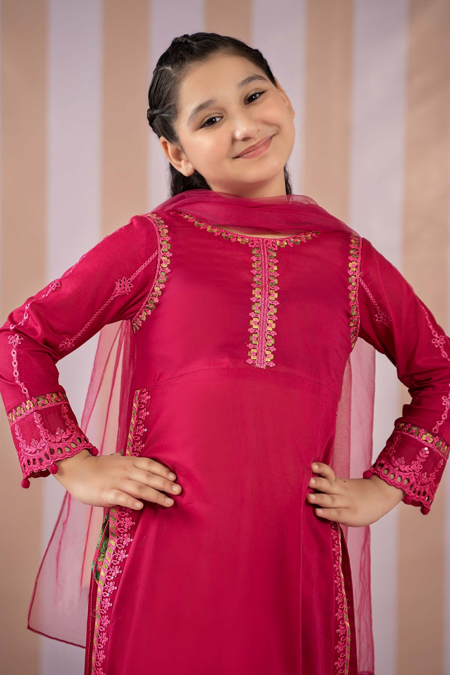 Maria B | 2 Piece Printed Lawn Suit | MKD-EF25-67 by Maria Faisal - Registered Vendor of : Maria B - type : Kids Clothes - 100% original wedding dresses