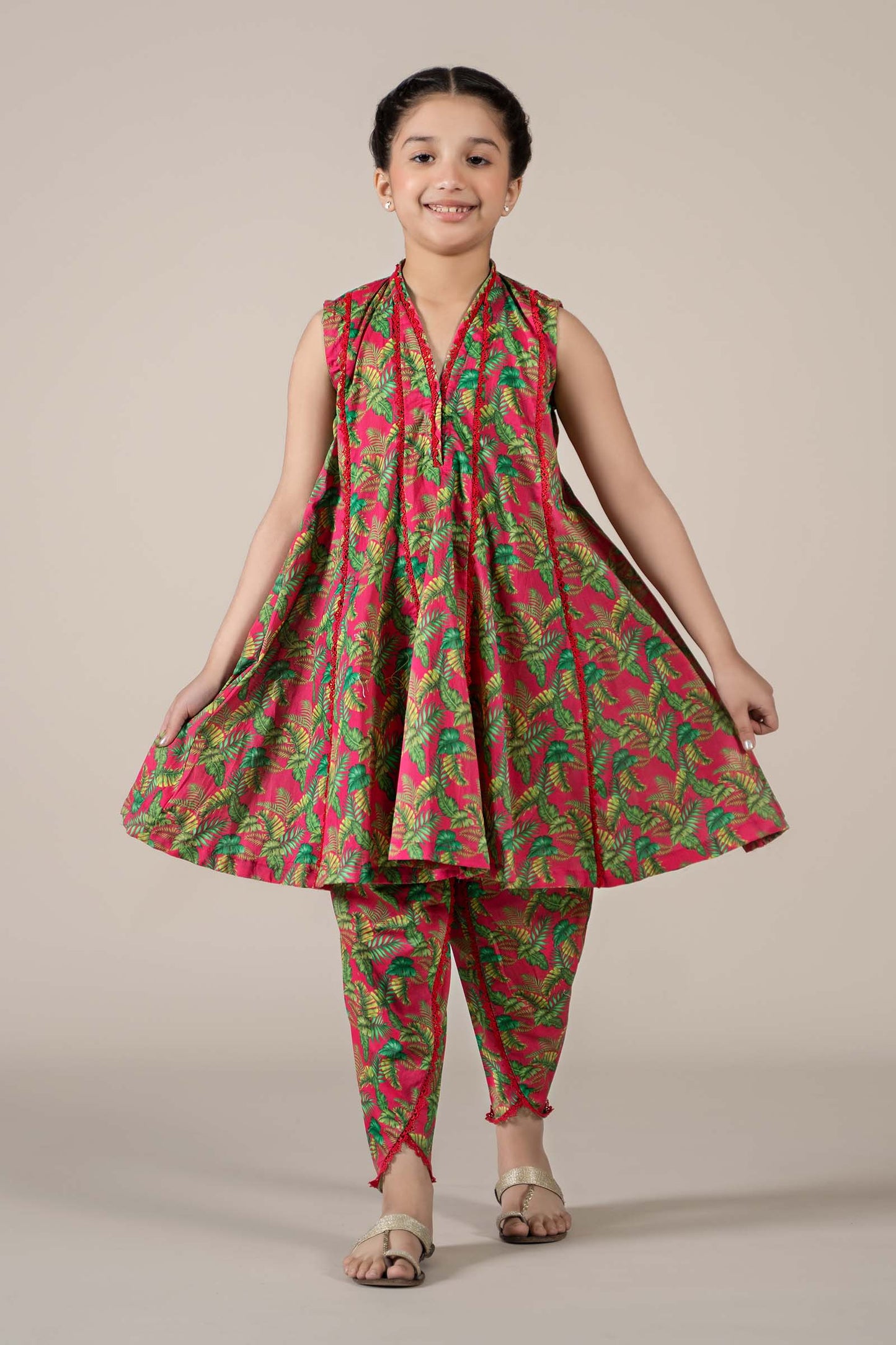 Maria B | 2 Piece Printed Lawn Suit | MKD-EF25-68 by Maria Faisal - Registered Vendor of : Maria B - type : Kids Clothes - 100% original wedding dresses